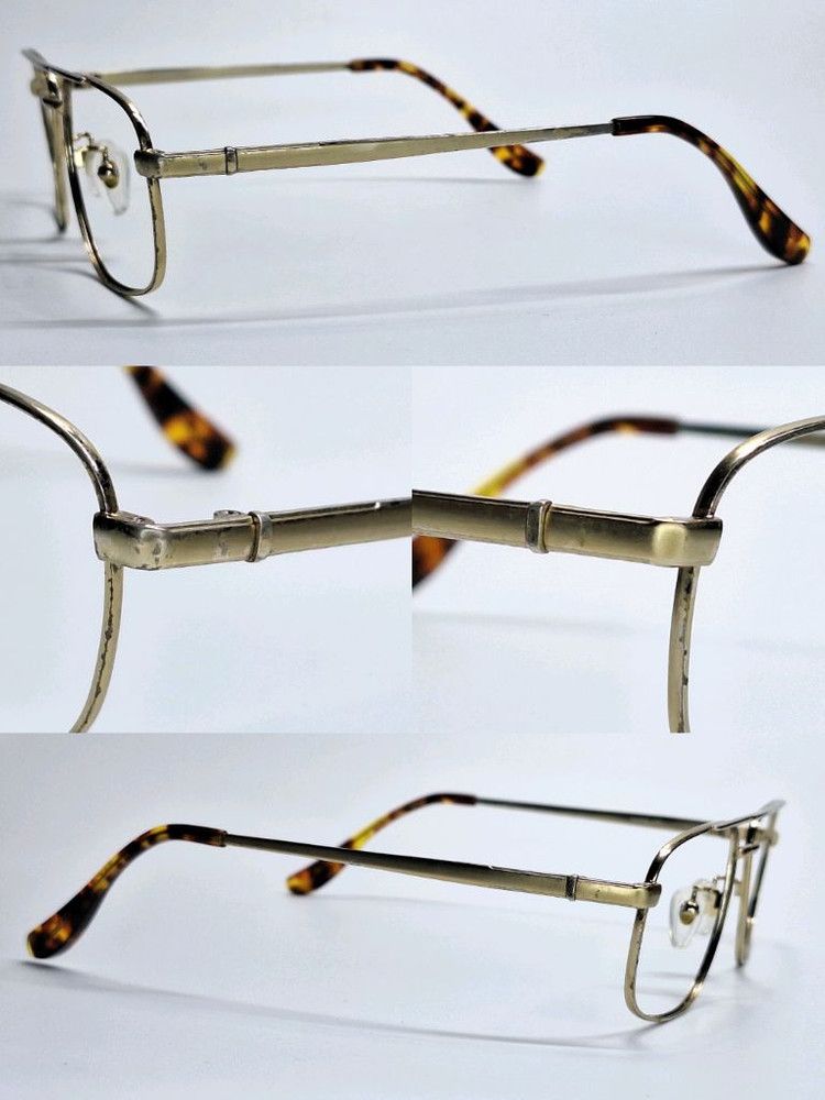Other 1990s DUNO J-3132 Gold Double Bridge Aviator Eyeglasses Size ONE SIZE - 3 Thumbnail