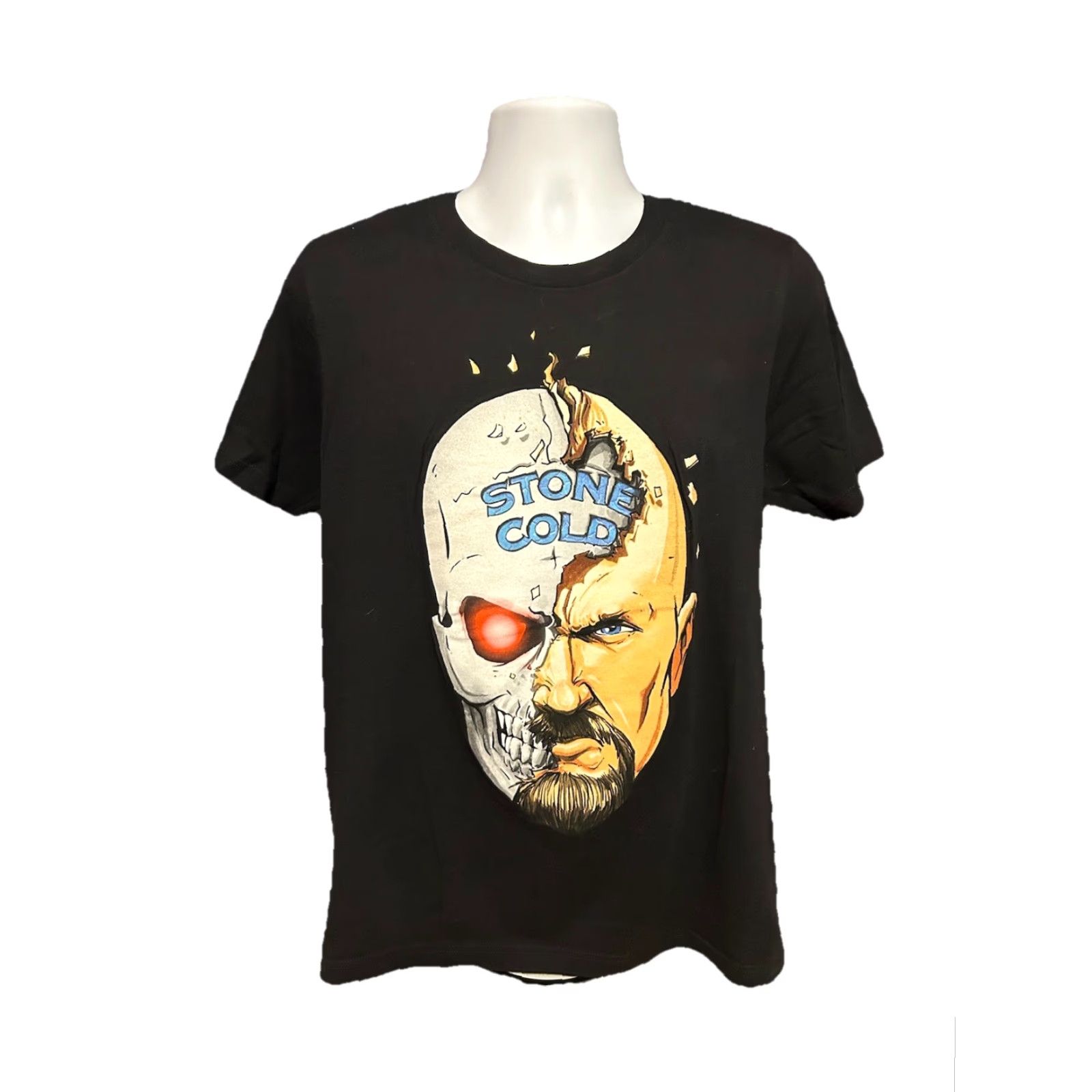 Vintage WWE Stone Cold Steve Austin Half Skull Shirt Medium Fit’s Large Short Sleeve Crew Neck Black 3:16 Mens T-Shirt Graphic Print Cotton Knit Size US L / EU 52-54 / 3 - 2 Thumbnail