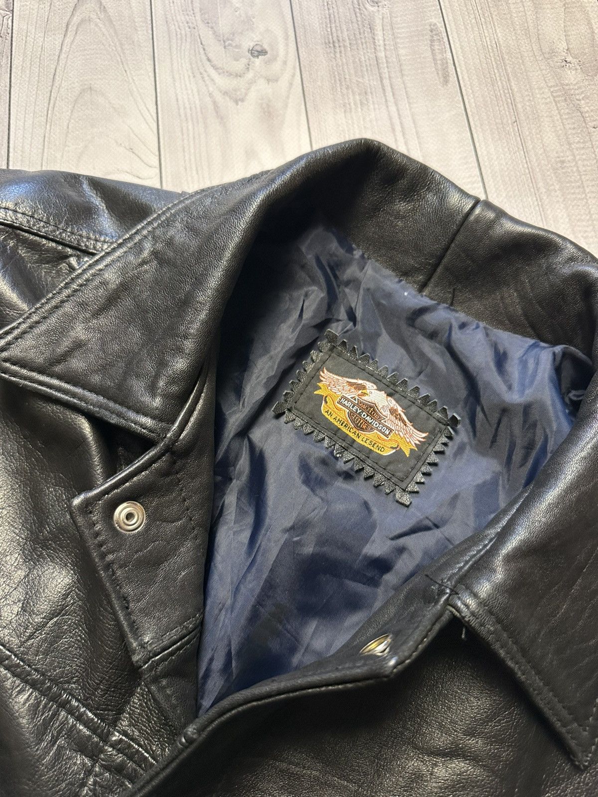 Harley Davidson × Vintage Vintage Harley Davidson leather jacket size L big logo Size US L / EU 52-54 / 3 - 7 Thumbnail