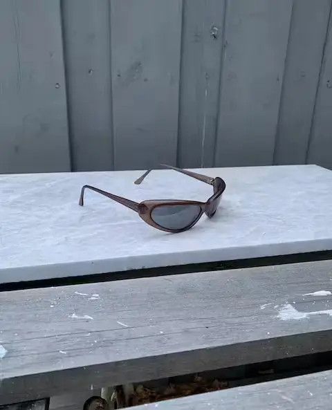 Other 2000s Y2K Brown Alien Eye Raver Sport Wrap Sunglasses Cute Size ONE SIZE - 2 Thumbnail