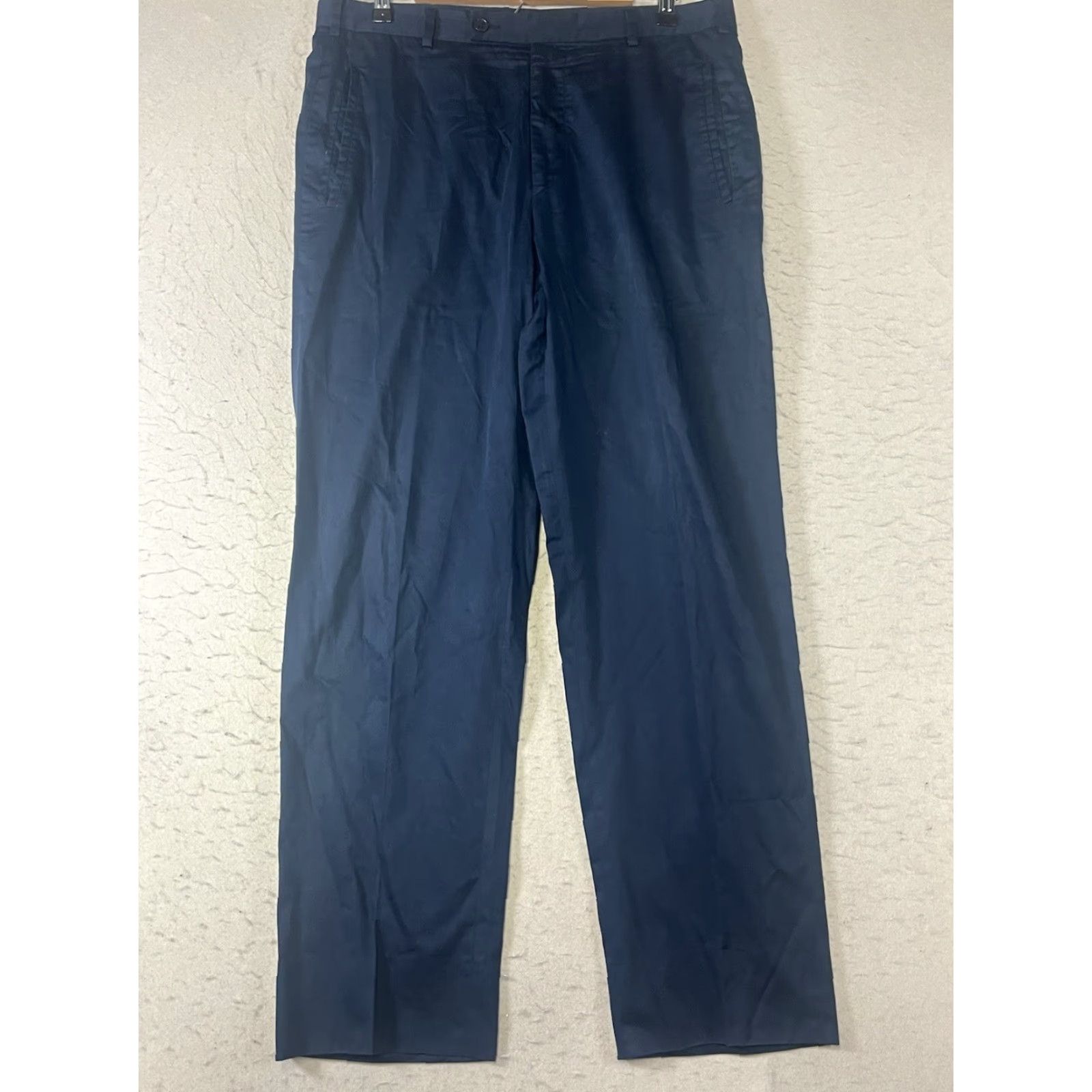 Ermenegildo Zegna Ermenegildo Zegna Men's Dress Pants - 48R Black, Regular, Straight Leg, Button Zip, Dry Clean Only, Cotton, Pockets, Italy, Business/Formal, Men Size US 32 / EU 48 - 2 Thumbnail