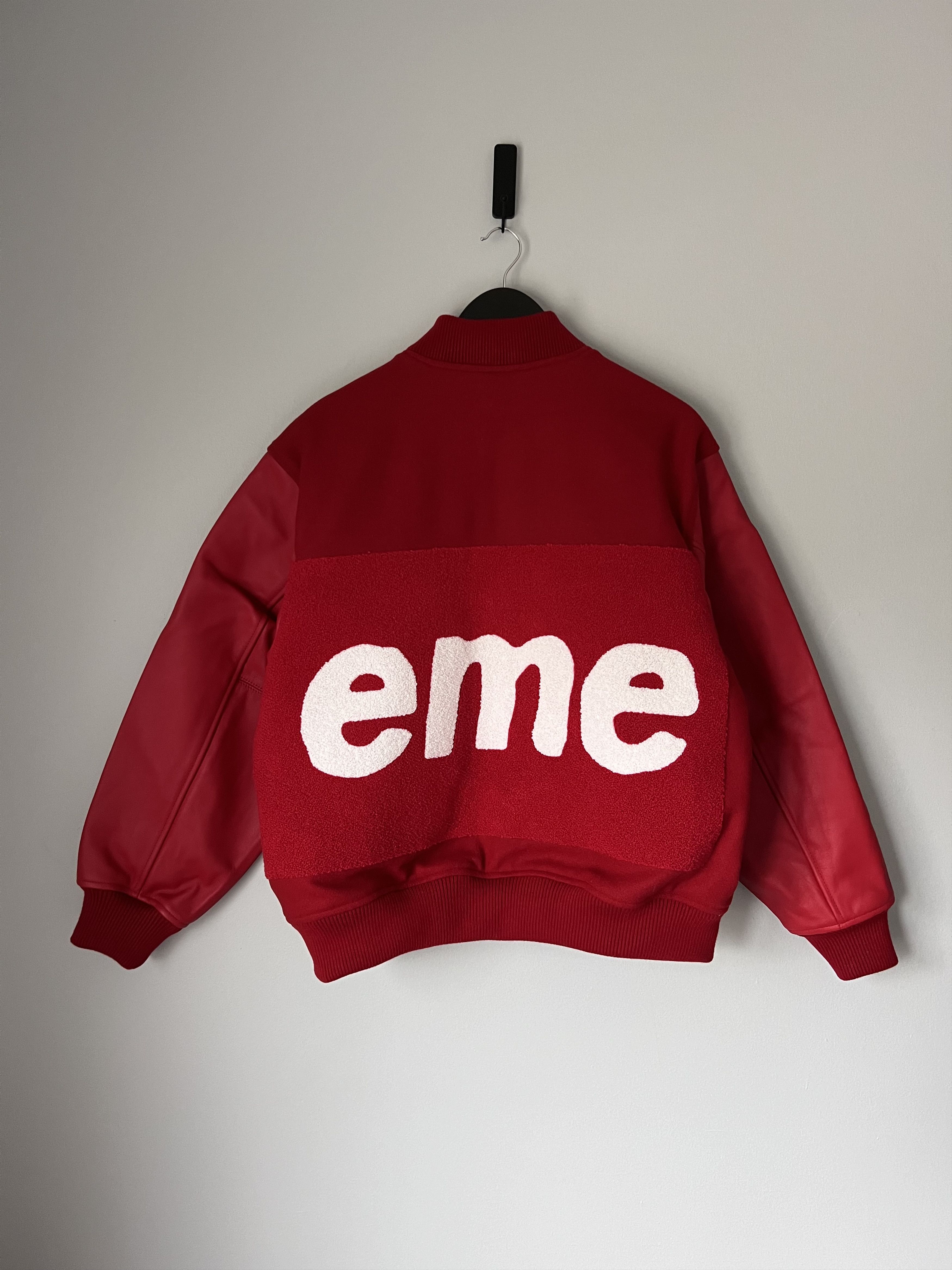 Supreme Supreme Big Logo Chenille Logo Varsity Jacket in Red Size US M / EU 48-50 / 2 - 5 Thumbnail