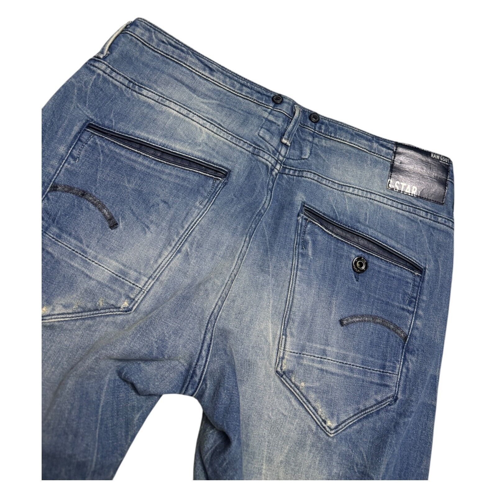 G-Star G STAR RAW ARC Navy 3D TAPERED BRACES Denim Jeans 12 Size 32" / US 10 / IT 46 - 3 Thumbnail