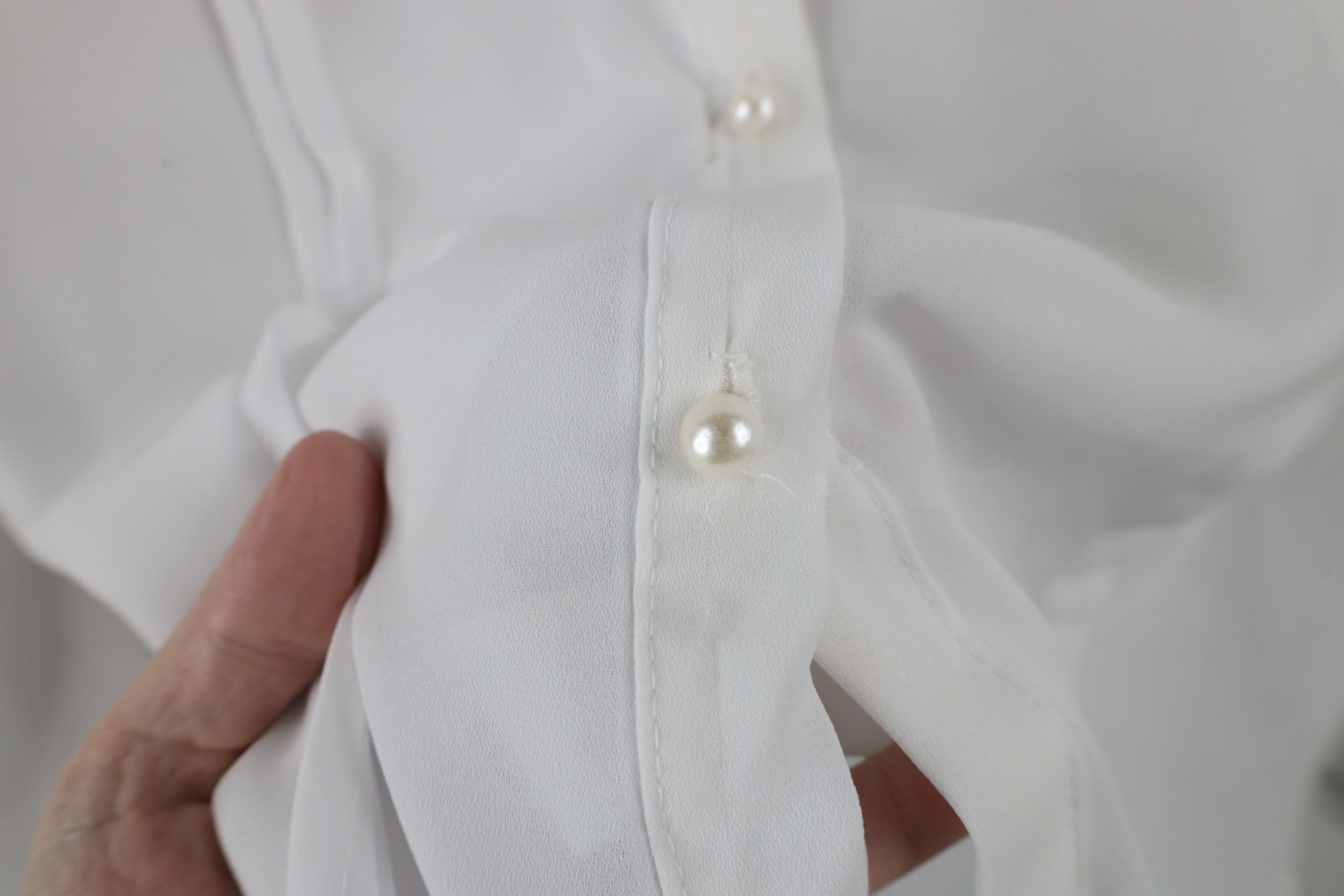 Vintage Vintage 90s Streetwear Lace Flower Frill Collar Button Shirt Size XXL / US 16-18 / IT 52-54 - 5 Thumbnail