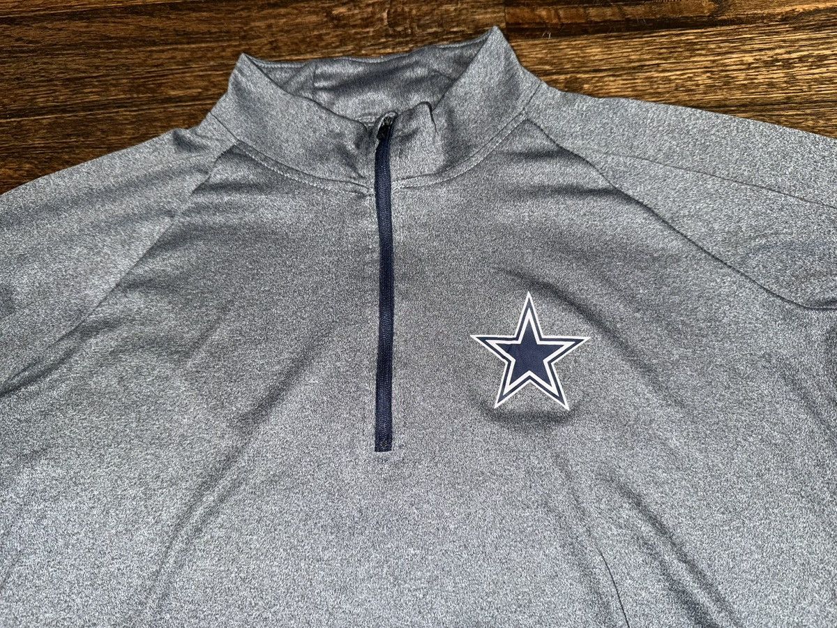 NFL Dallas Cowboys 1/4 Zip Raglan Slim Activewear Grey Sz L Size US L / EU 52-54 / 3 - 3 Thumbnail