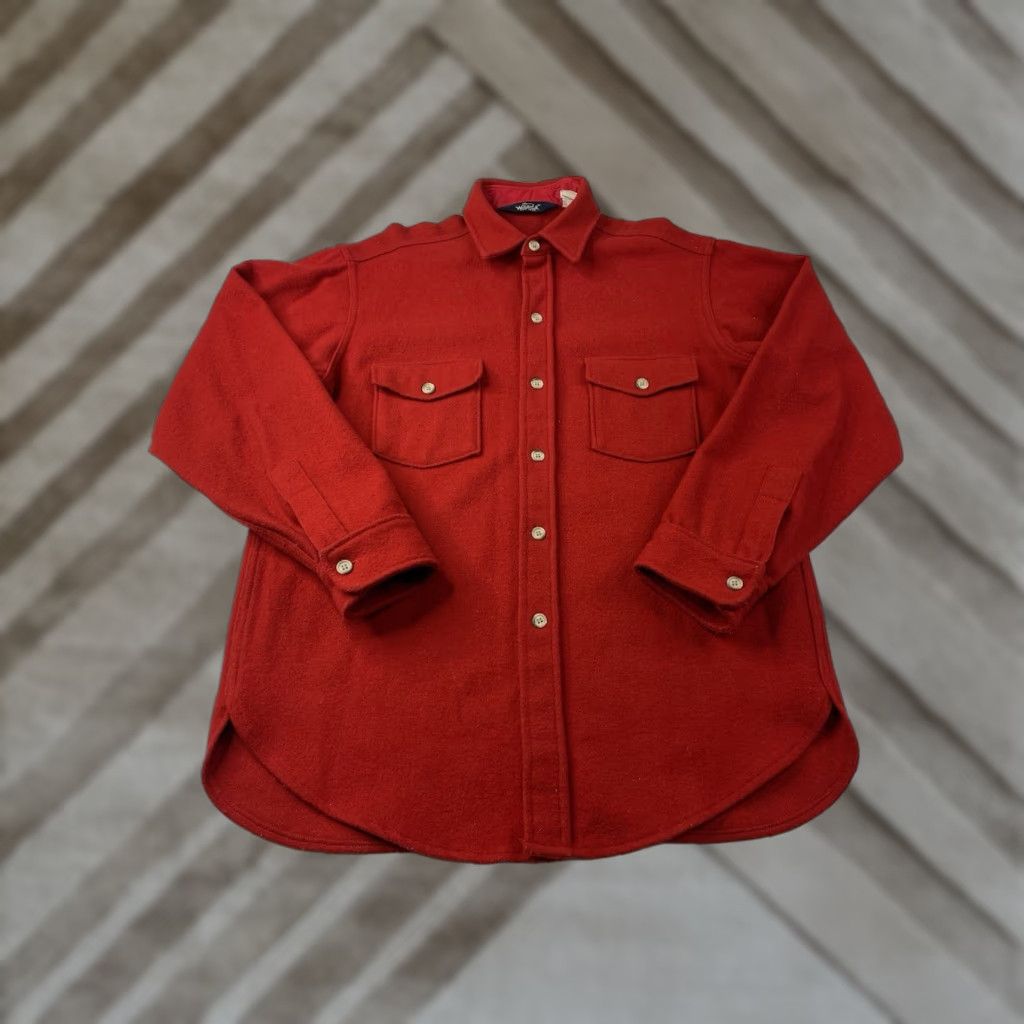 Vintage VINTAGE Woolrich Flannel Shirt Men L Red Long Sleeve USA Button-Up Wool Regular Sweat? Size US L / EU 52-54 / 3 - 1 Thumbnail