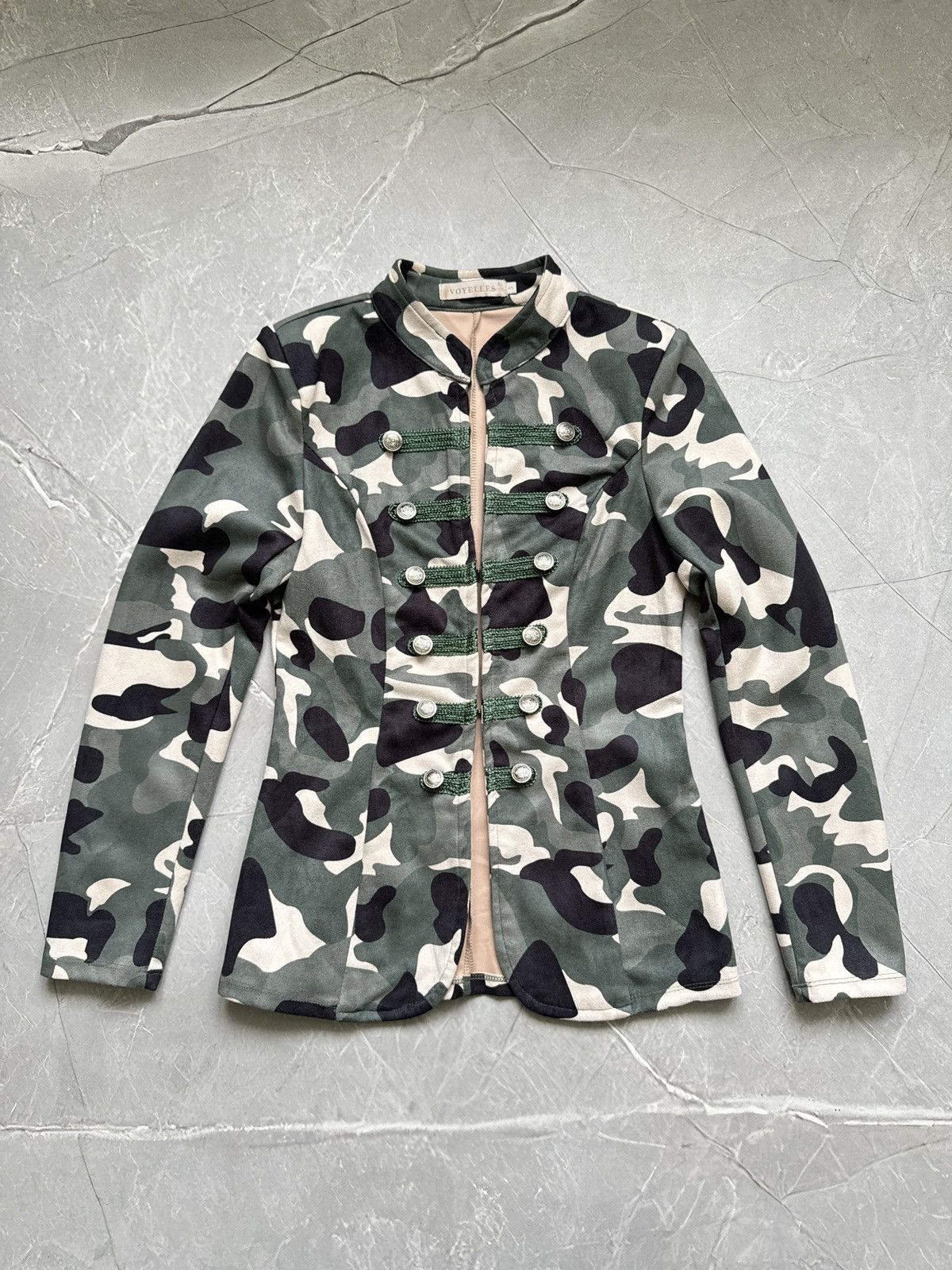 Japanese Brand Vintage Military Napoleon Jacket Camo PPFM Balmain Style Y2k Size S / US 4 / IT 40 - 2 Thumbnail