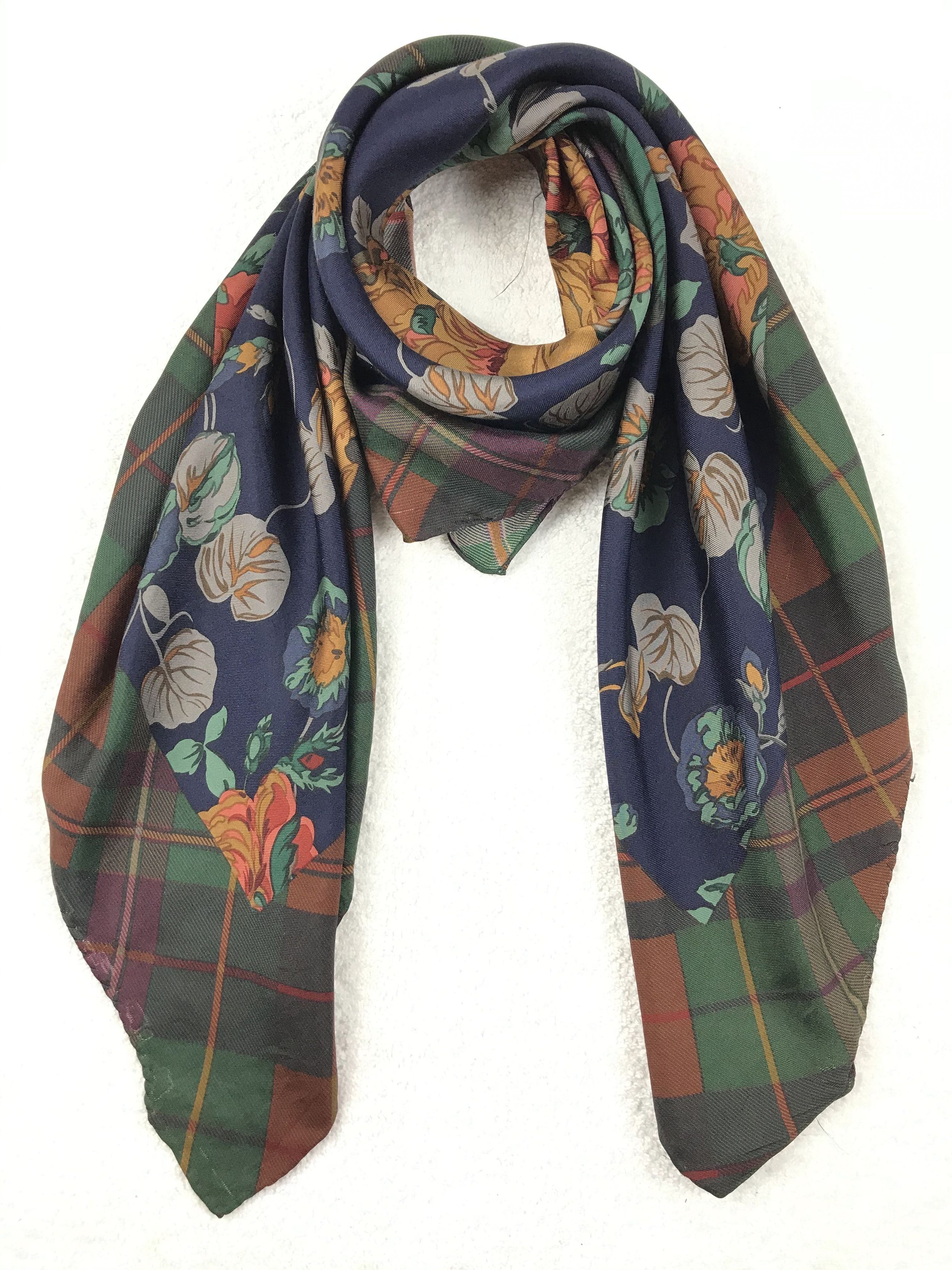 Ralph Lauren RL402 Vintage Ralph Lauren Silk Scarf Shawl Designer Scarf Size ONE SIZE - 7 Thumbnail