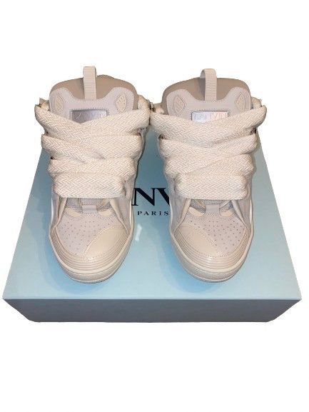 Lanvin LANVIN Leather Curb Sneaker Cream Pure White in Size 10 Size US 10 / EU 43 - 4 Thumbnail