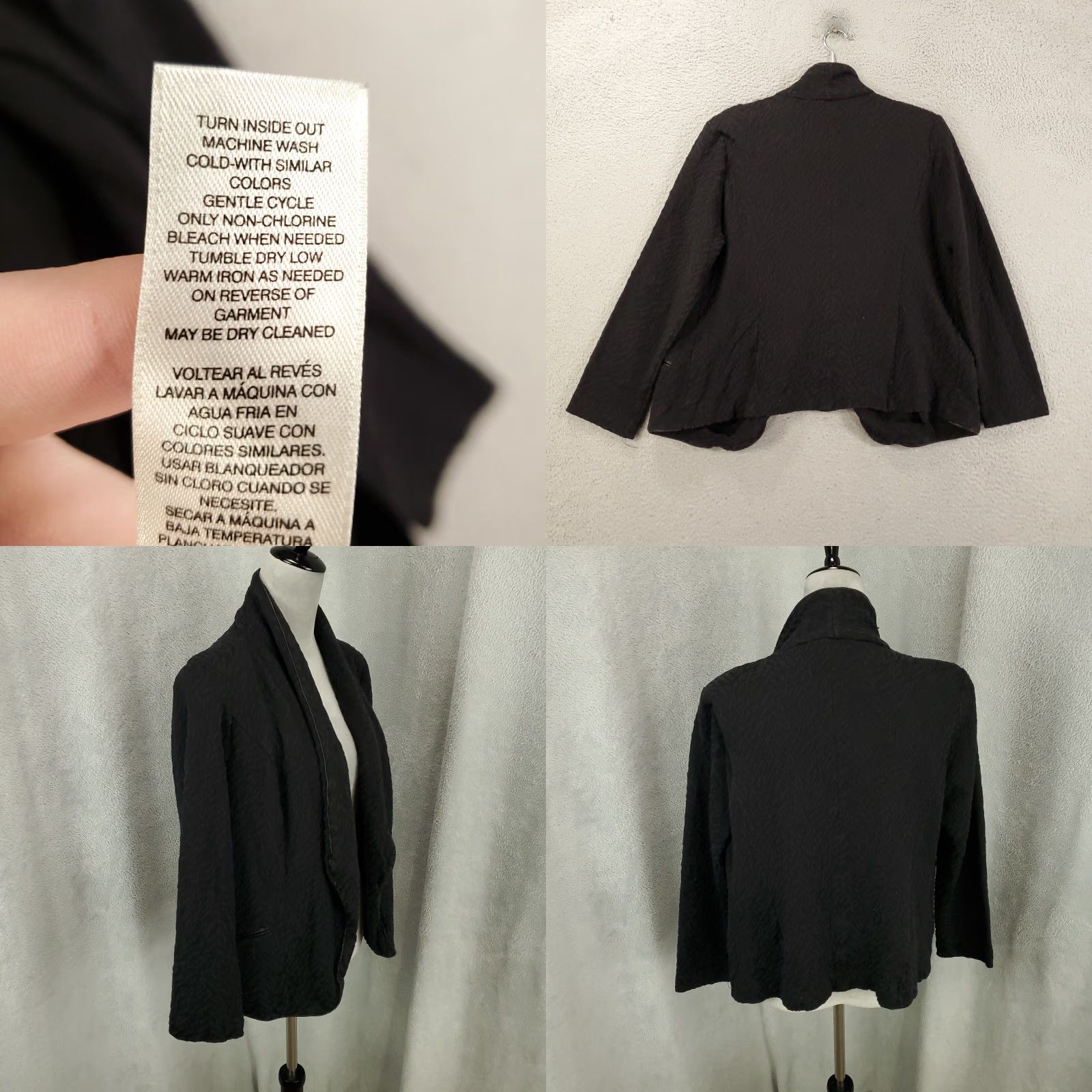 Vintage Chicos Cardigan Womens Large Black Open Front Blazer Jacket Cardigan Classic Size L / US 10 / IT 46 - 8 Thumbnail