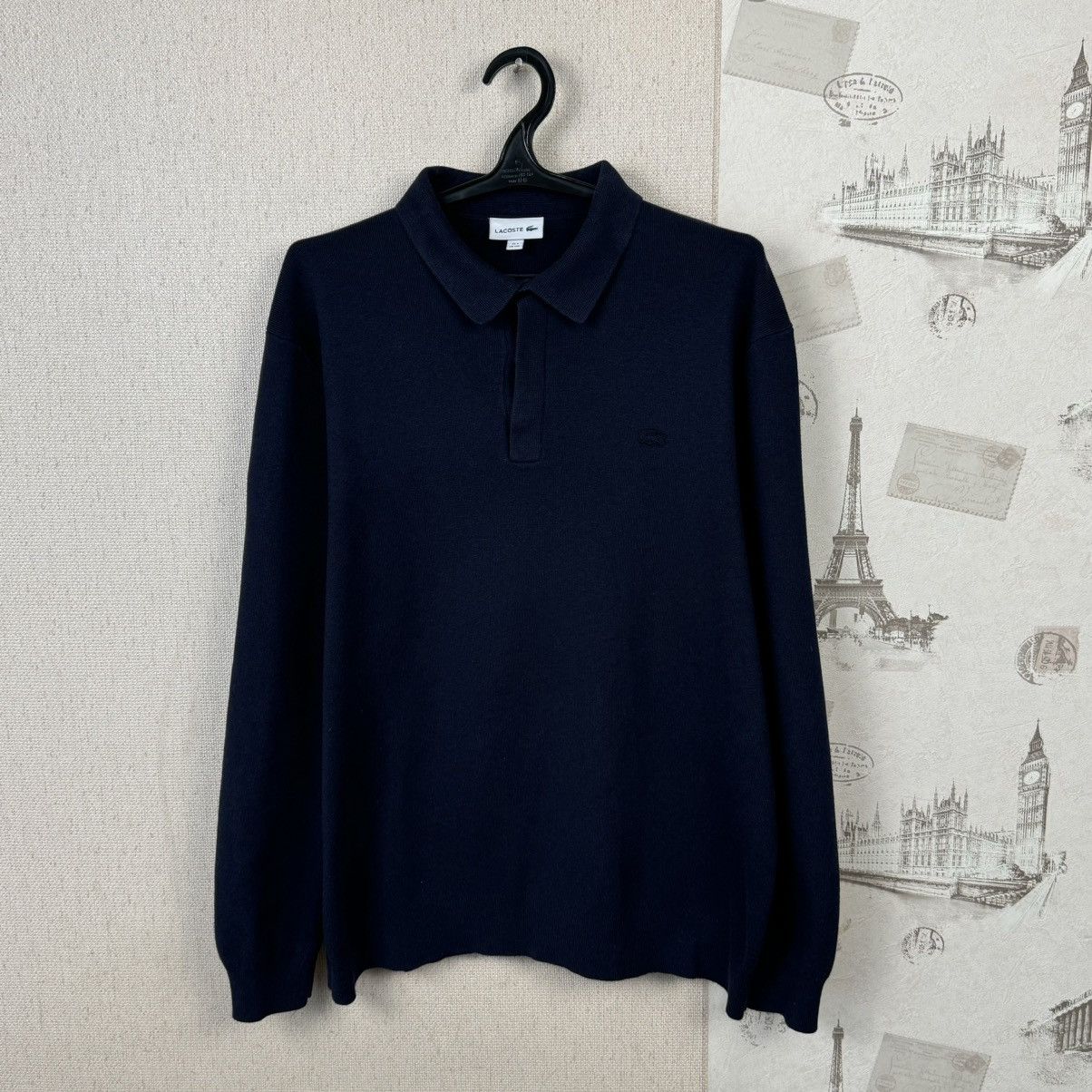 Lacoste × Polo Ralph Lauren Lacoste Polo Sweater Longsleeve Dark Blue Mens Regular XXL Size US XXL / EU 58 / 5 - 6 Thumbnail