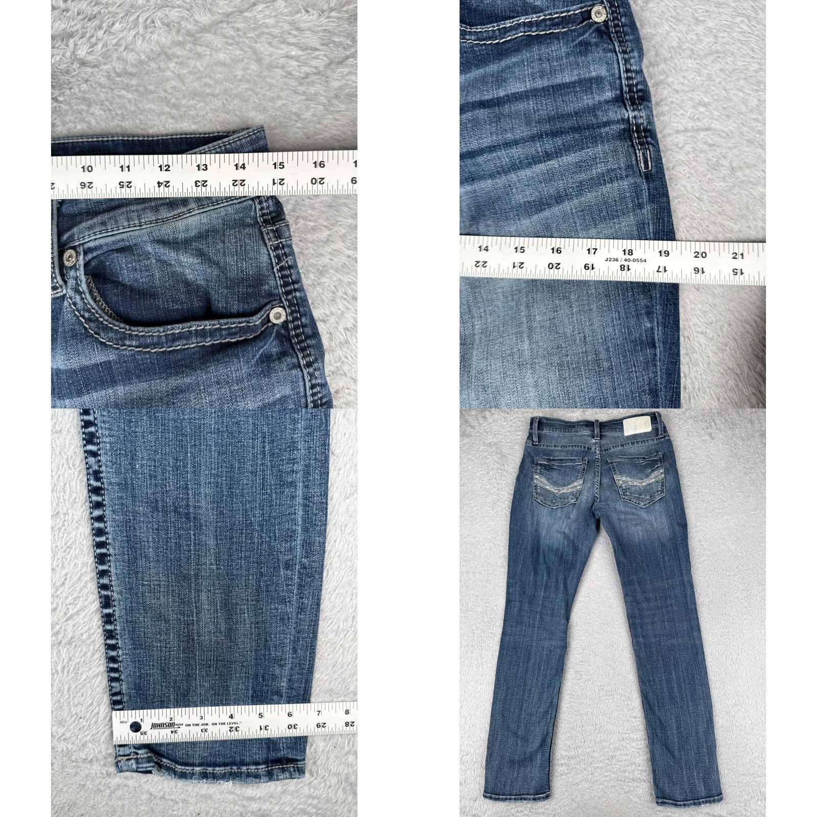 Vintage BKE Jeans Men 30x32 Blue Denim Skinny Mason Cotton Blend Embroidered Mid Rise Jeans Mens 30 Inseam 32in 5-Pocket Logo Harness Buckle Brand Vintage N/A Size US 30 / EU 46 - 9 Thumbnail