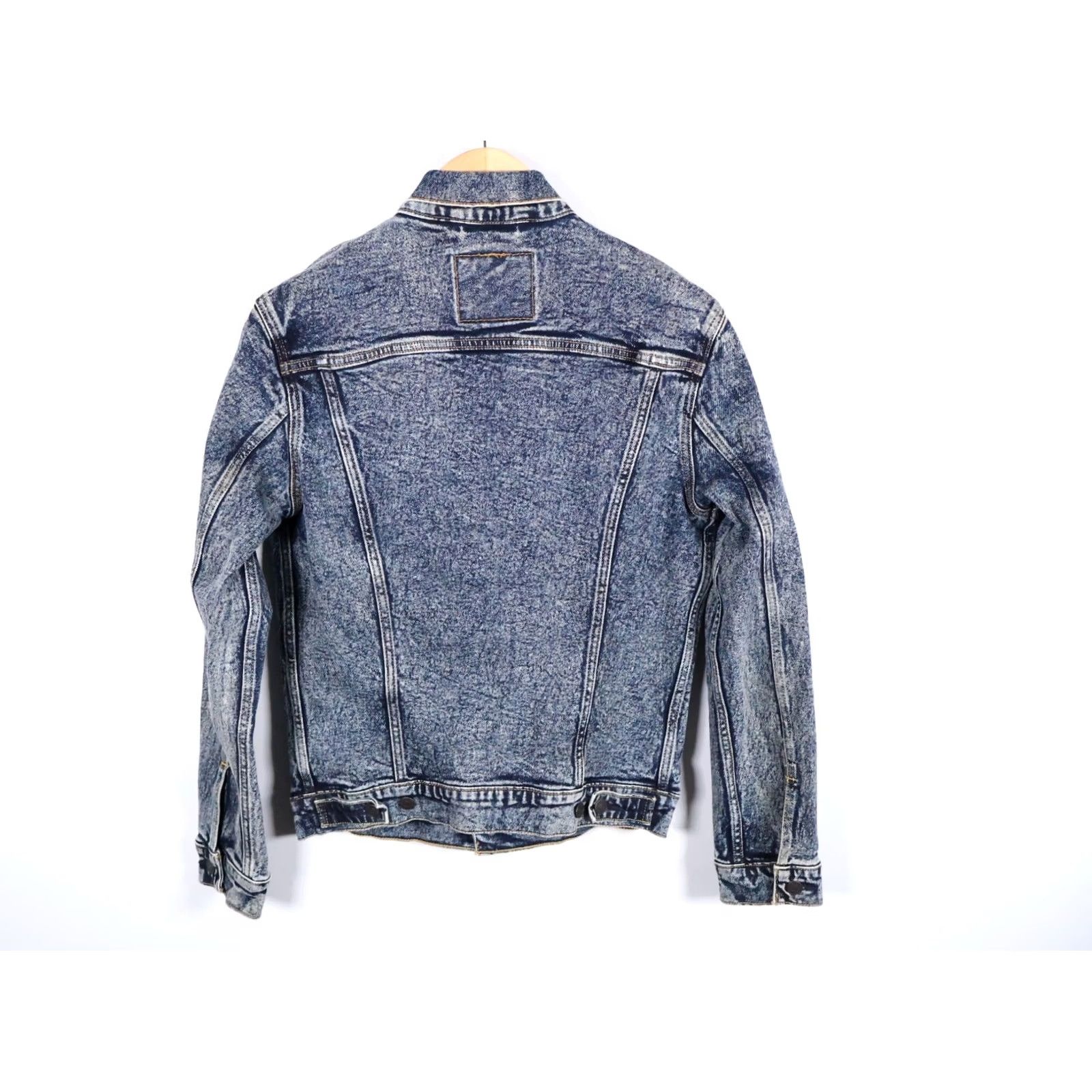 Levi's Levi's Jacket Denim Trucker Jean Medium Blue Acid Wash 3 Type 3 Buttons Mens M Denim Jacket Size US 31 - 2 Thumbnail