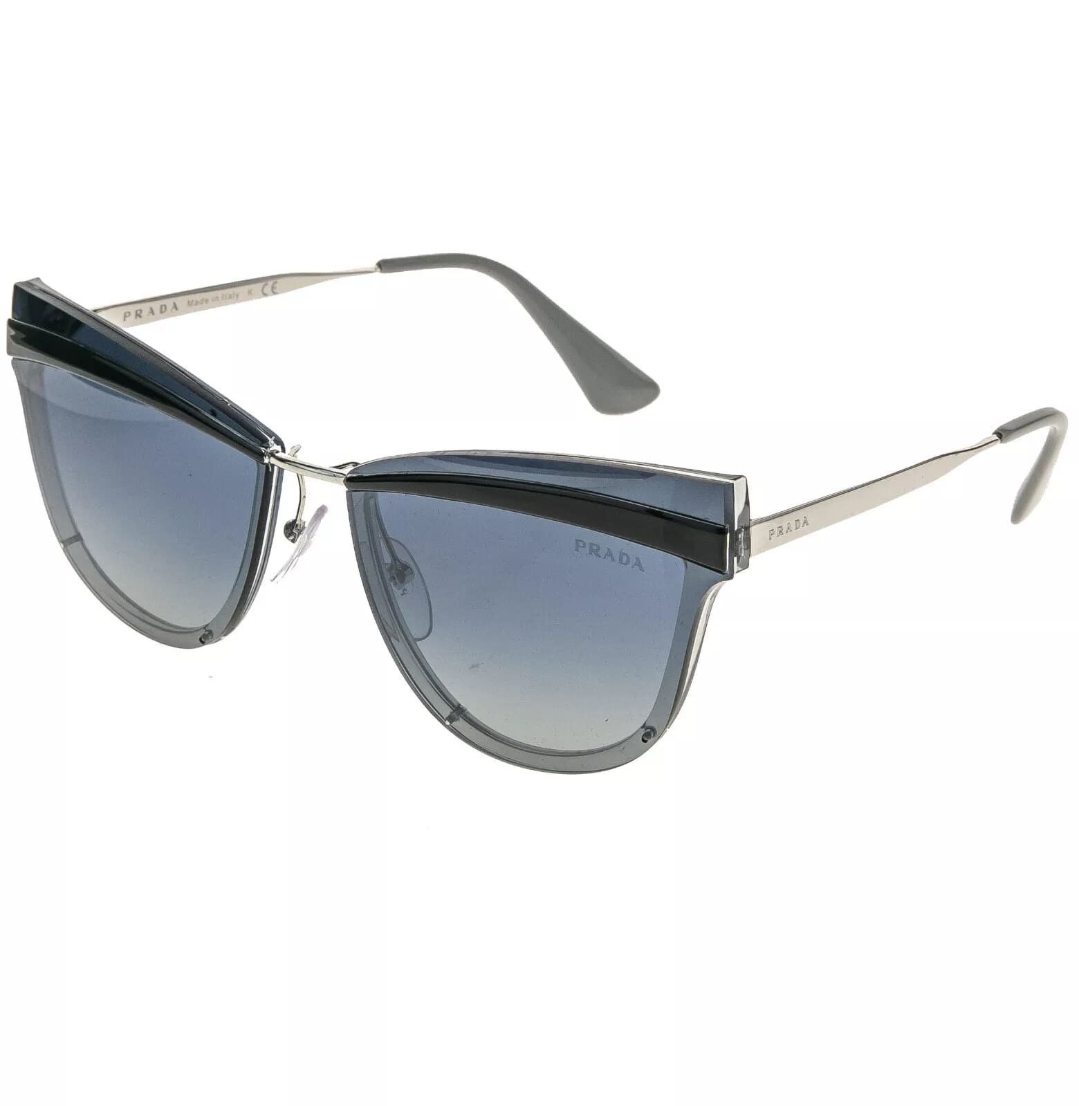 PRADA 12U CINEMA Metal Sunglasses Silver Blue PR12US 12US