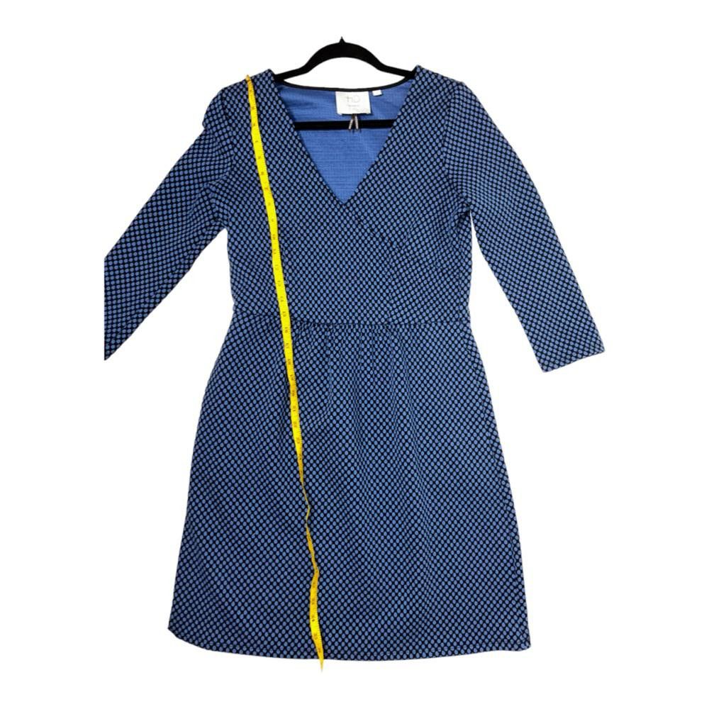 Designer Anthropologie l HD In Paris Blue Black Skater Dress Medium Size M / US 6-8 / IT 42-44 - 4 Thumbnail
