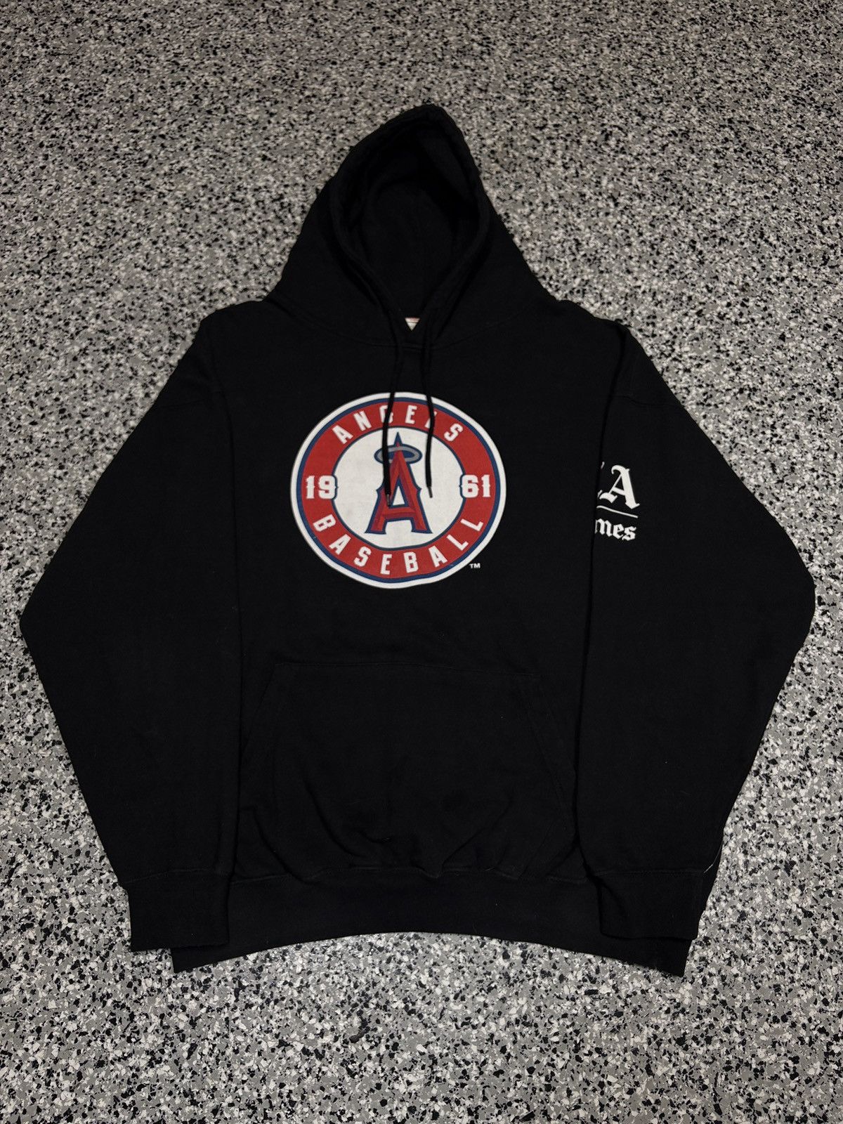 MLB Vintage 2011 LA Times Anaheim Angels Black Hoodie Sz XL 0587 Size US XL / EU 56 / 4 - 1 Thumbnail