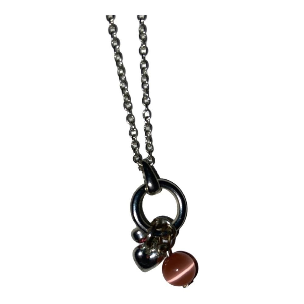 Designer Silver Toned Ring Charm Necklace Size ONE SIZE - 2 Thumbnail