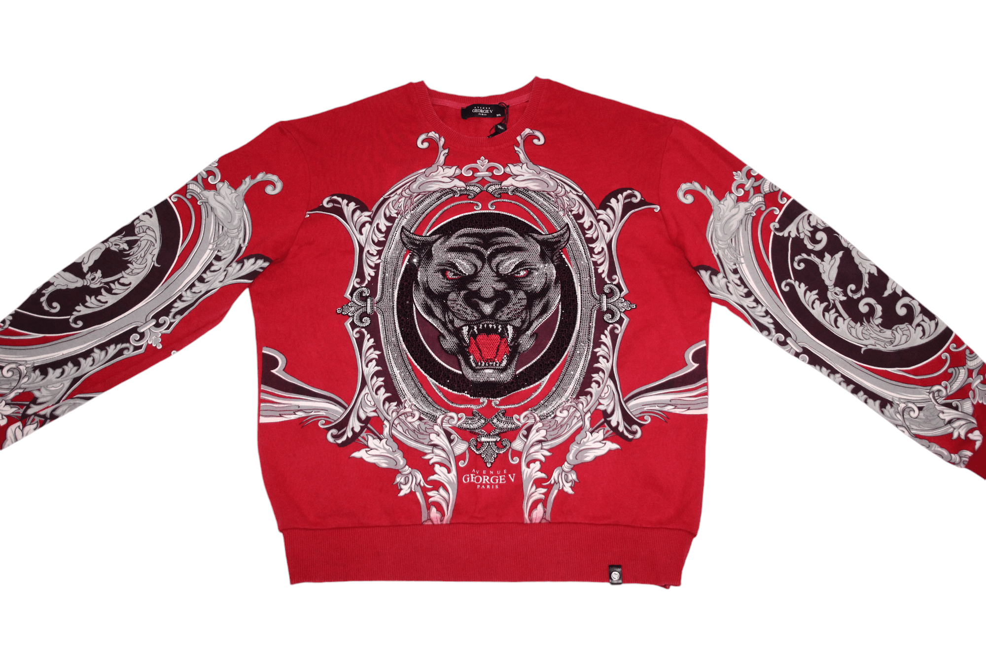Christian Audigier Avenue George V Paris Panthere Baroque Rhinestones Crew L/S Size US XXL / EU 58 / 5 - 3 Thumbnail