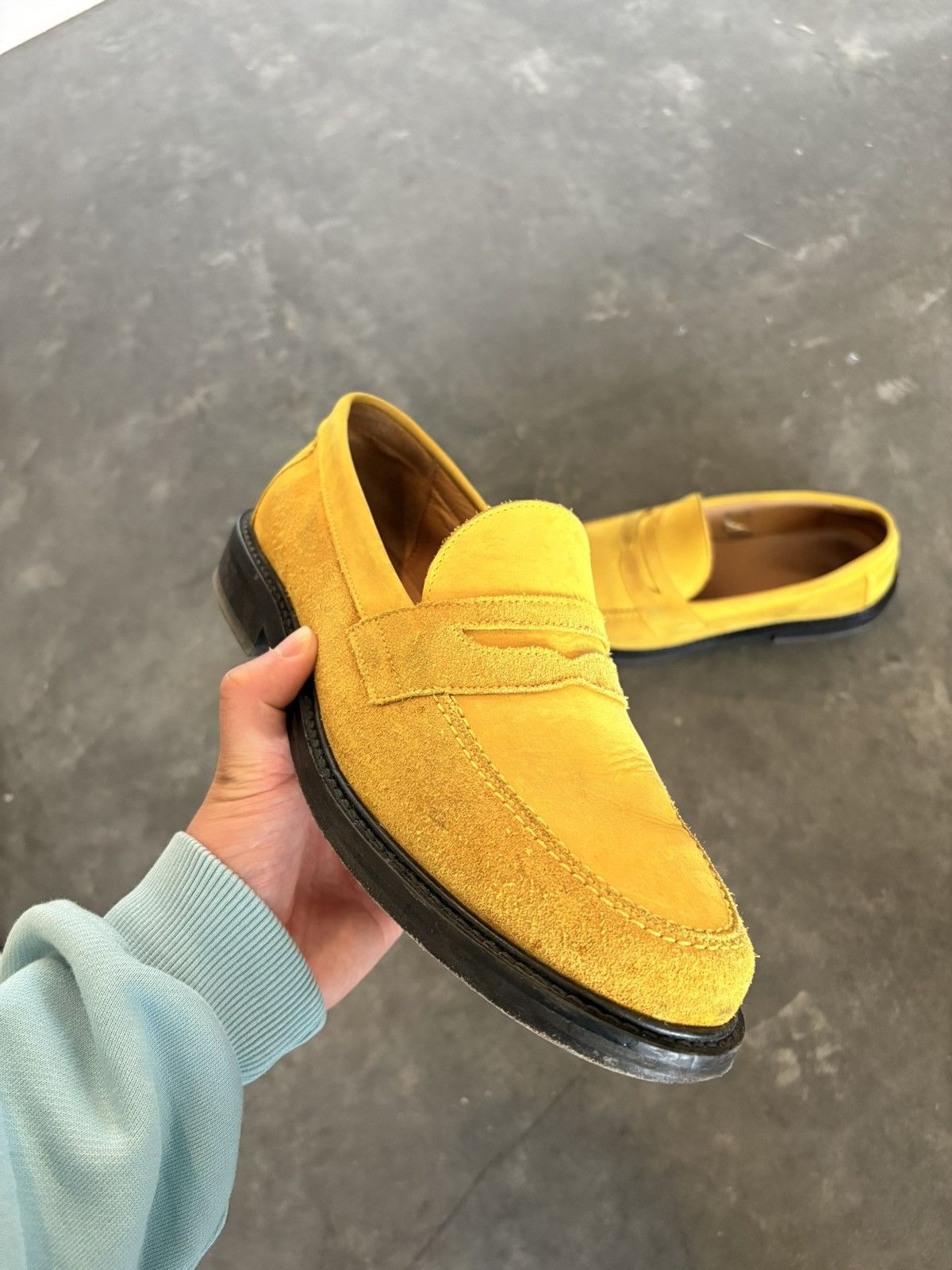 Aime Leon Dore Yellow Suede Penny Loafer Size US 9 / EU 42 - 3 Thumbnail