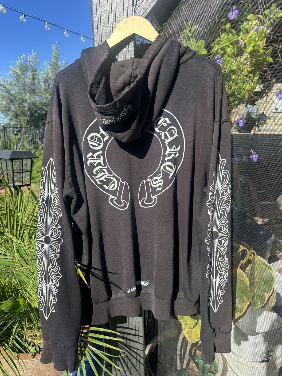 Chrome Hearts CHROME HEARTS HorseShoe Floral Cross Sleeve Zip Up