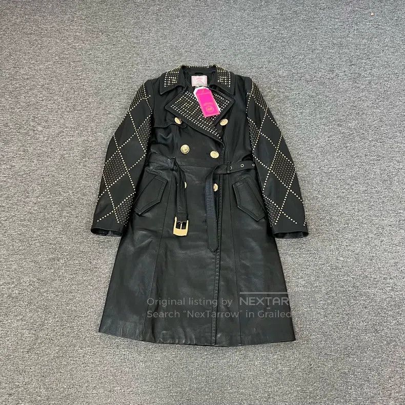 Versace Versace Co-branded diamond checkered studded sheepskin tre Size S / US 4 / IT 40 - 1 Thumbnail