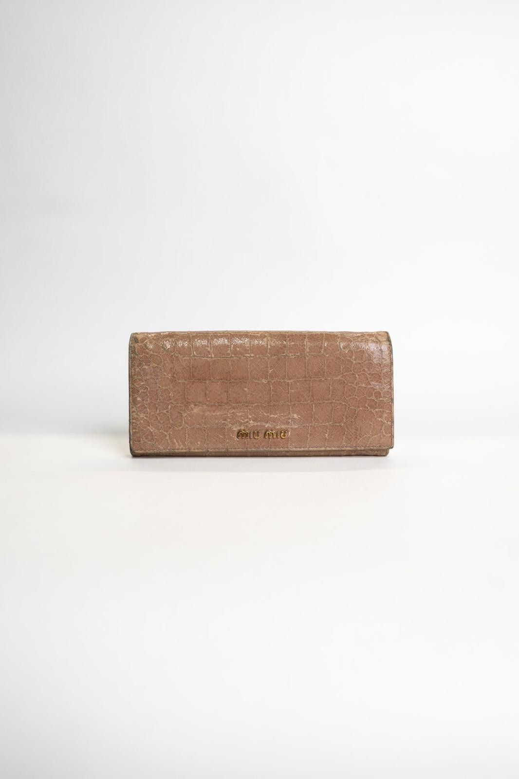 Miu Miu 00's Miu Miu Crocodile-Embossed Leather Long Wallet Size ONE SIZE - 1 Thumbnail
