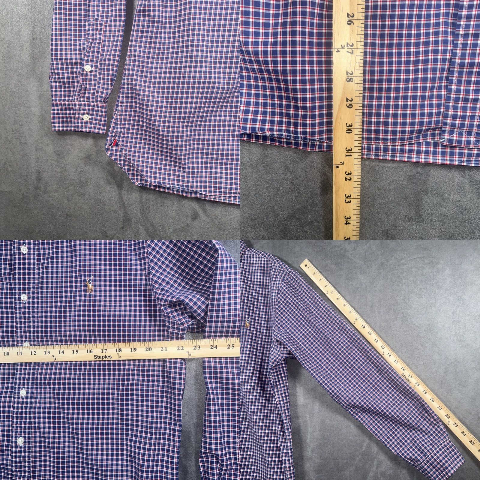 Polo Ralph Lauren Polo Ralph Lauren Button-Down Shirt Slim Fit Cotton Stretch Plaid Red Mens XL Size US XL / EU 56 / 4 - 8 Thumbnail