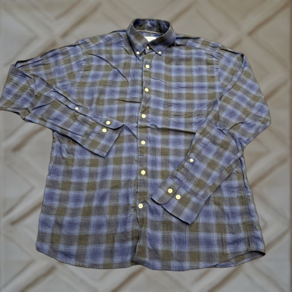 Peter Millar VINTAGE: No — Peter Millar Button-Down Shirt Mens M Blue Plaid Cotton Long Sleeve Casual Size US M / EU 48-50 / 2 - 1 Thumbnail