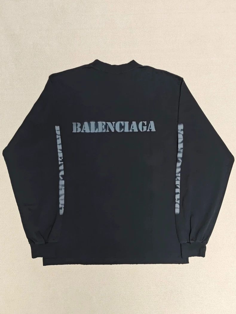 Balenciaga Balenciaga 24ss ink-jet logo font blurred long-sleeve sweat Size US XS / EU 42 / 0 - 2 Thumbnail