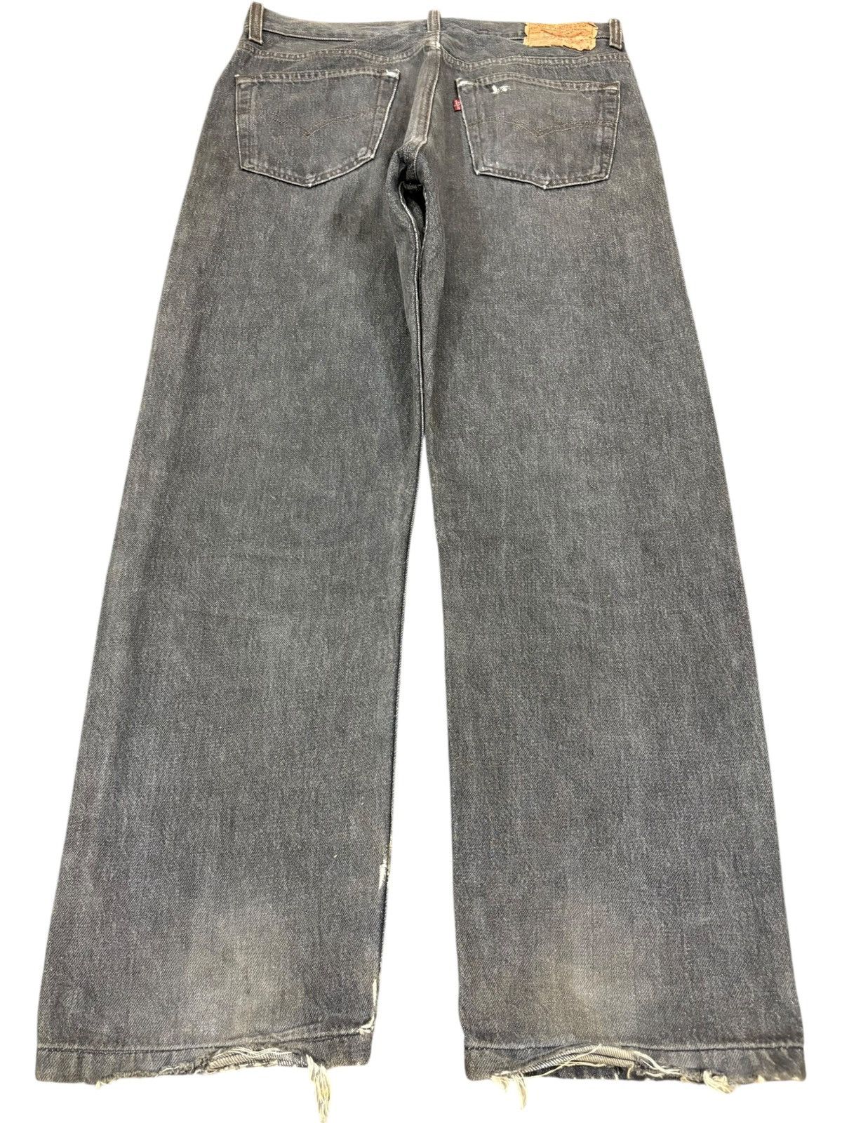 Levi's Vintage 90s Levis 501 Black Distressed Loose Jeans Size US 32 / EU 48 - 2 Thumbnail