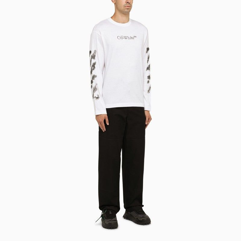 Off-White o1y0325 Logo Crewneck T-Shirt in White Size US M / EU 48-50 / 2 - 4 Thumbnail