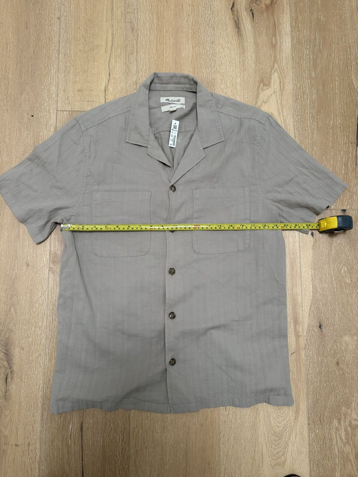 Madewell Easy Short-Sleeve Shirt in Stripe - Fatigue Khaki Medium Size US M / EU 48-50 / 2 - 3 Thumbnail