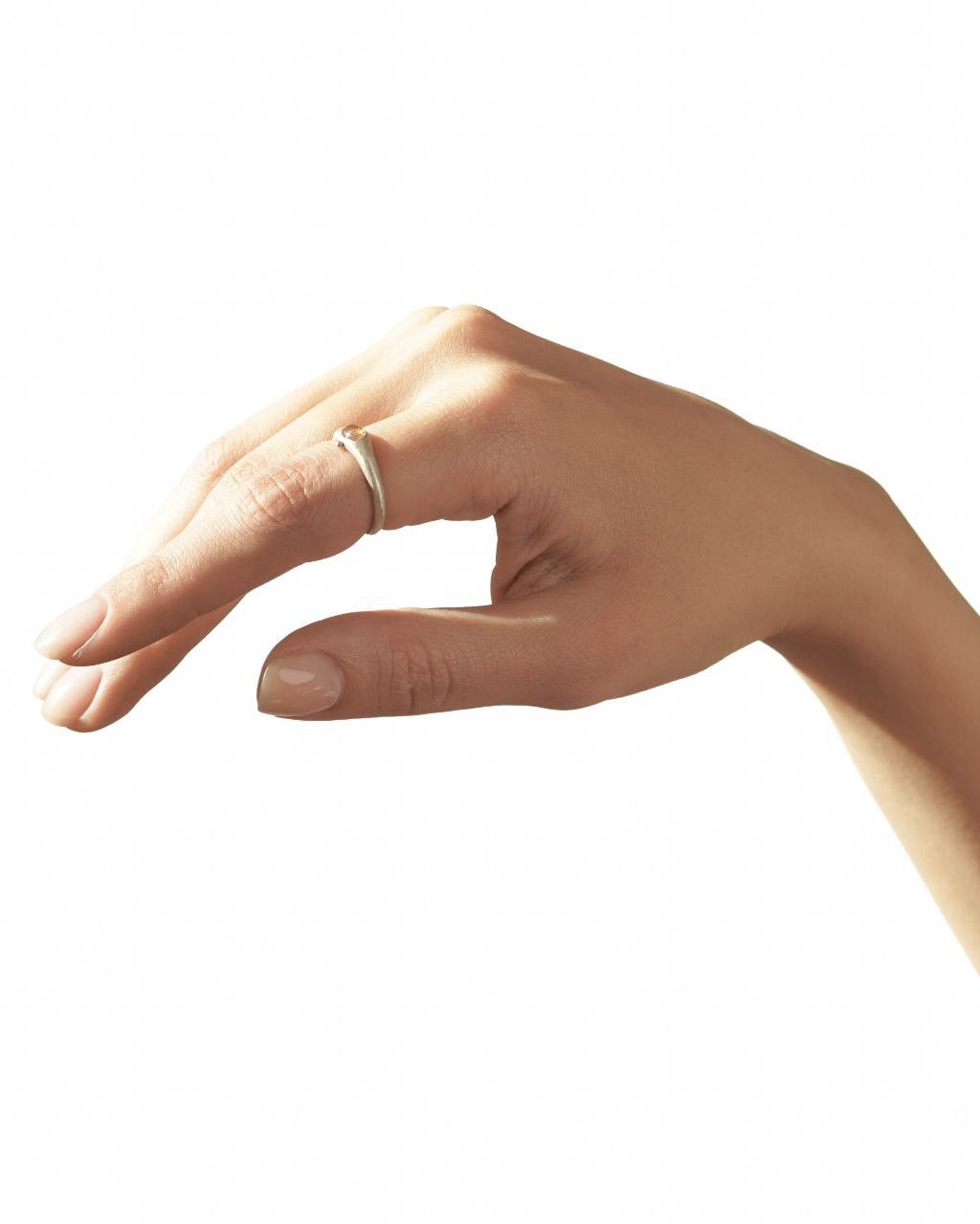 Other KAI / Silver Peach Tourmaline Ring - Hand-Cut Cabochon Size ONE SIZE - 5 Thumbnail