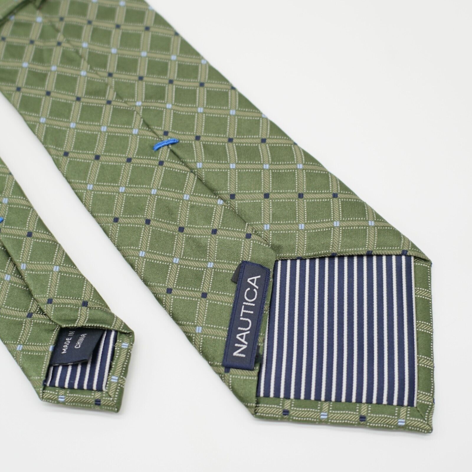 Nautica Nautica Green Woven Check Silk Tie Size ONE SIZE - 6 Thumbnail