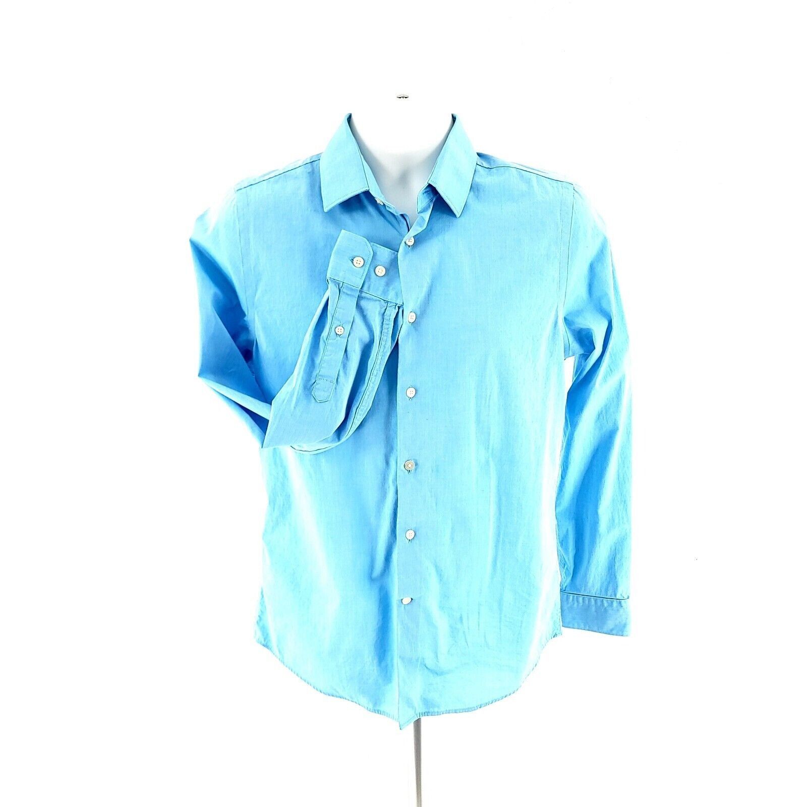 Express Express 1MX Fitted Blue Small 14-14.5 Collared Dress Shirt Size US S / EU 44-46 / 1 - 3 Thumbnail