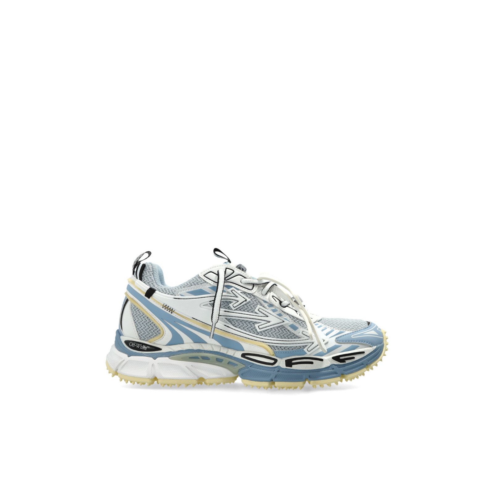 OFF-WHITE Ow Be Right Back Blue White Leather Sneakers New &