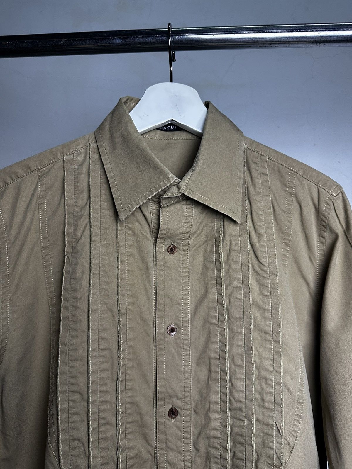 Gucci 00’s Gucci Pleated Rib Shirt Frida Giannini Era Size US M / EU 48-50 / 2 - 9 Thumbnail