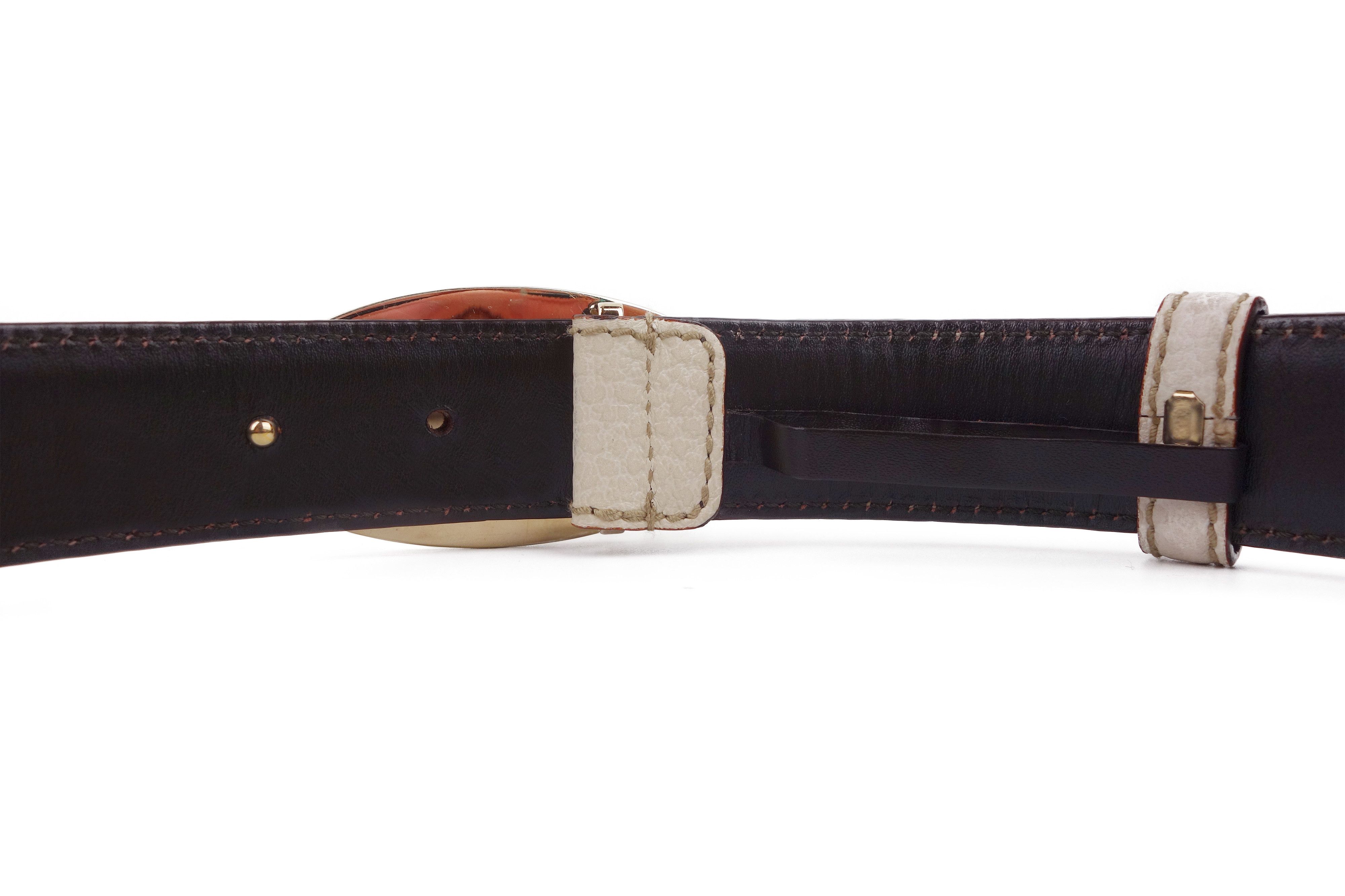 Gucci Gucci Vintage Horsebit Belt Leather Buckle GG Size 85 34 Size ONE SIZE - 7 Thumbnail