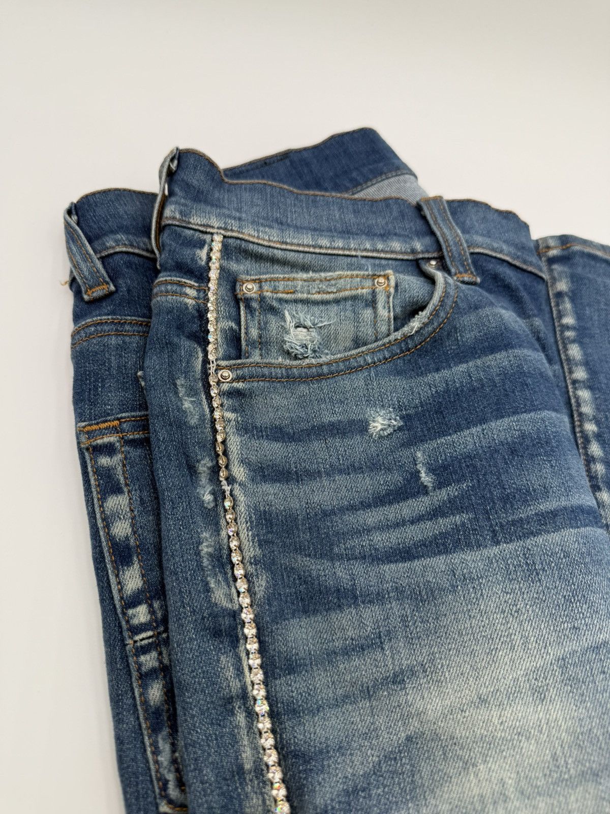 Amiri AMIRI Crystal Track Jeans SZ: 30 Size US 30 / EU 46 - 8 Thumbnail