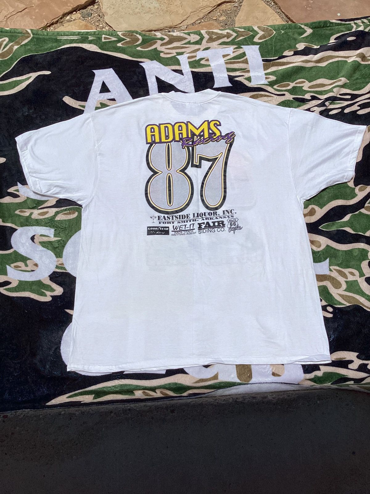 Vintage Vtg Charlie Orr Irving Texas Adam’s racing motorcycle Tee Size US XXL / EU 58 / 5 - 3 Thumbnail