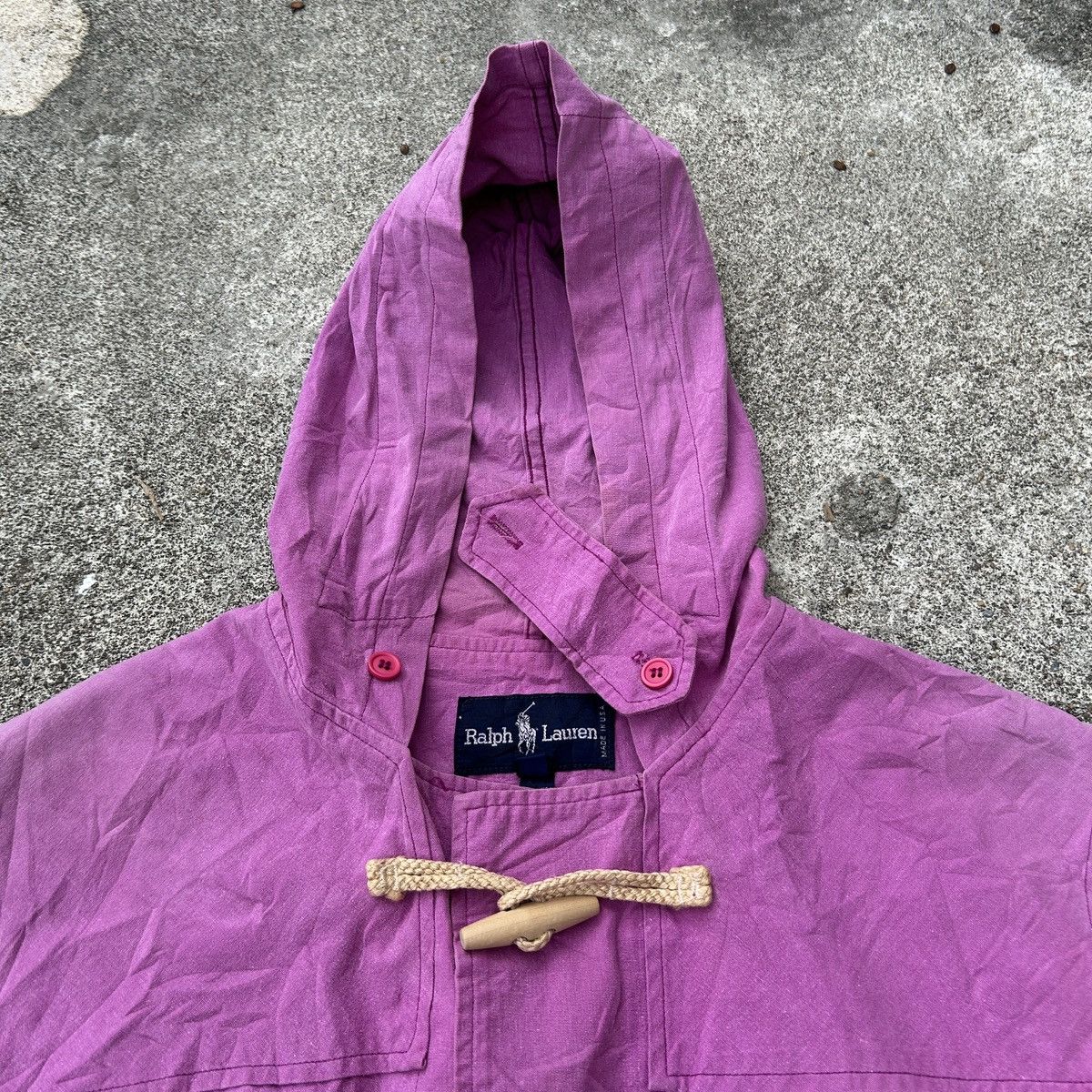 Polo Ralph Lauren Vintage 80s-90s Polo Ralph Lauren Toggle Hoodie Sun Faded Size US L / EU 52-54 / 3 - 9 Thumbnail