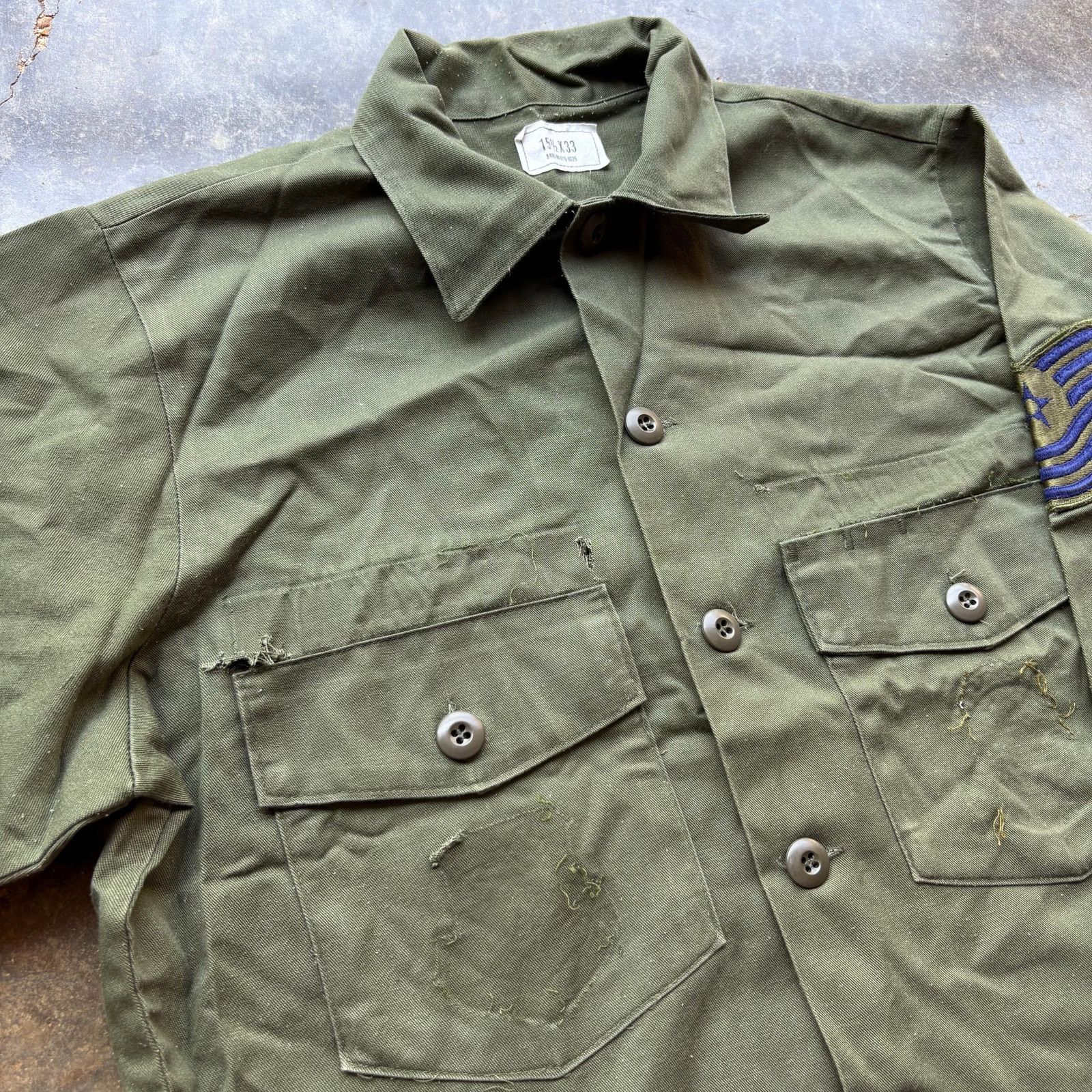 Vintage Vintage 60's OG-507 US Military Vietnam Shirt Size US L / EU 52-54 / 3 - 3 Thumbnail