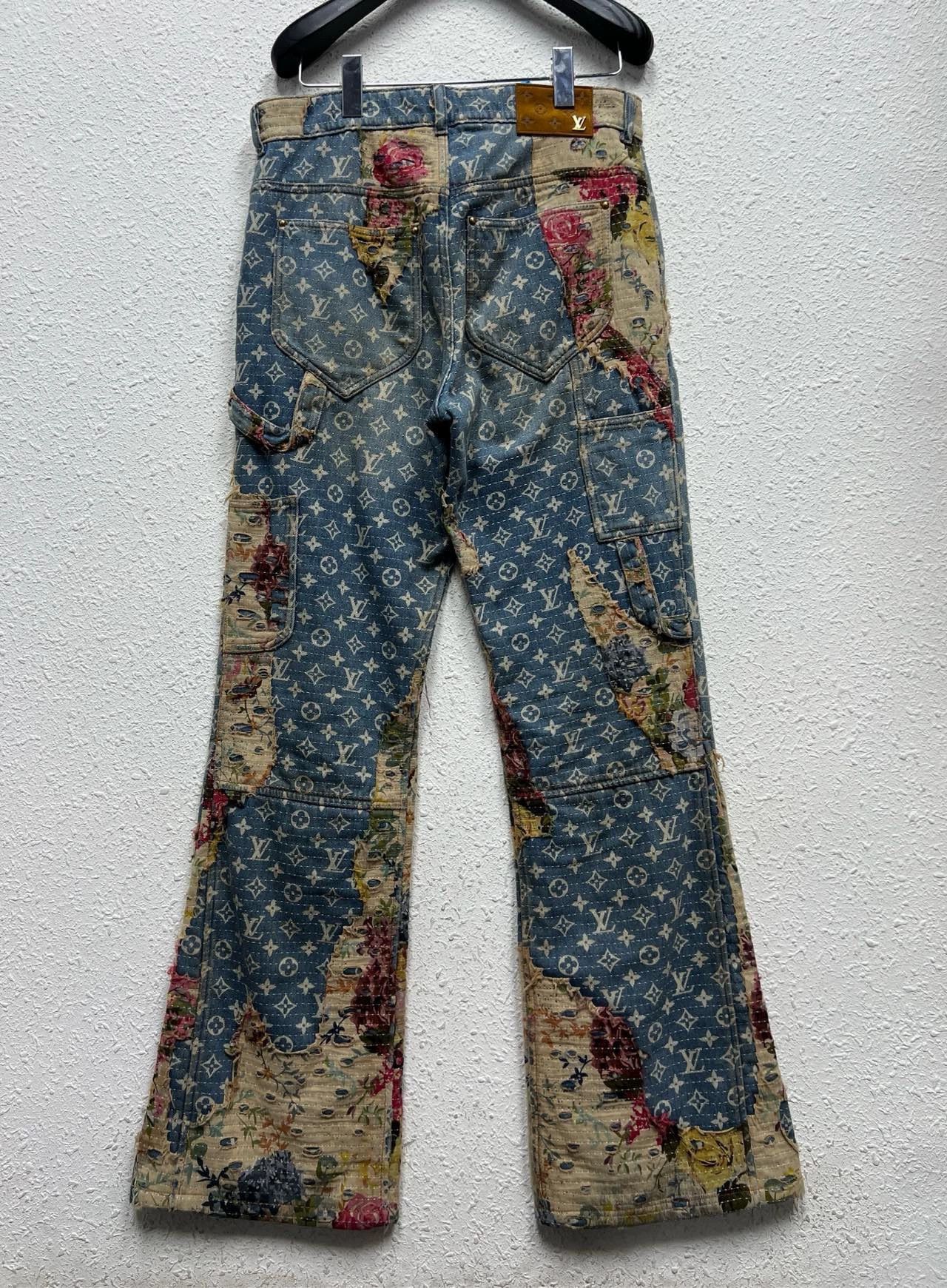 Louis Vuitton louis vuitton floral patchwork denim pants Size US 30 / EU 46 - 2 Thumbnail