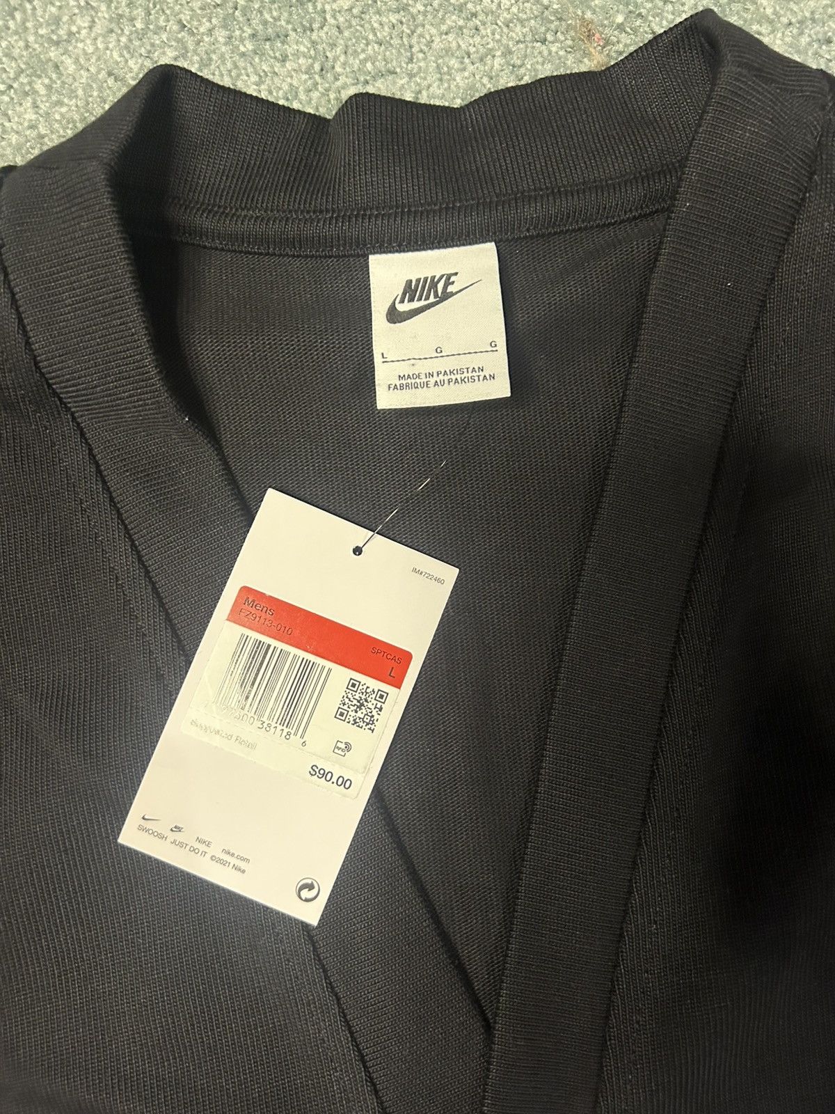 Nike NWT Mens Nike Black Button Down Cardigan Back Graphic Size US L / EU 52-54 / 3 - 2 Thumbnail