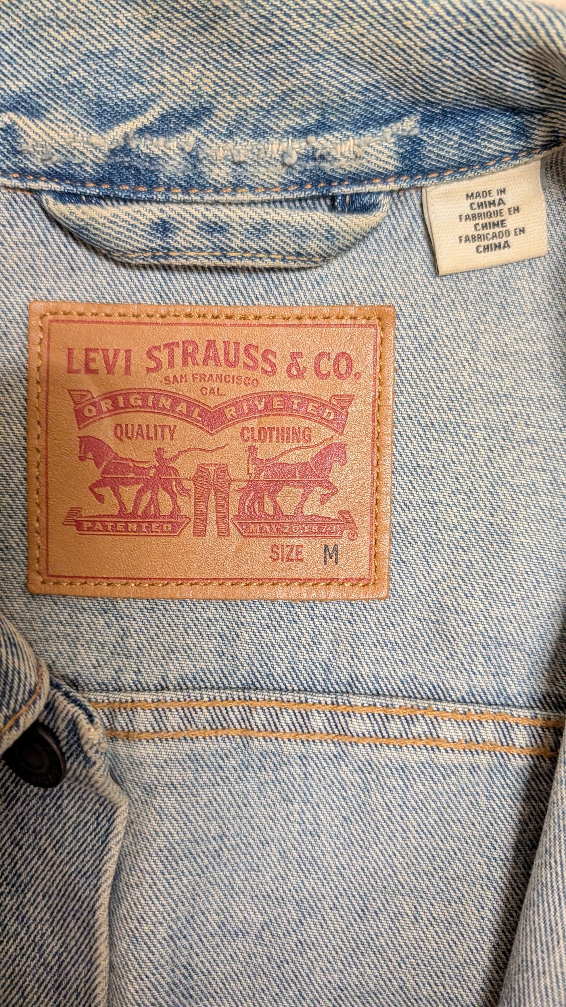 Levi's Distressed Trucker Jacket Size US M / EU 48-50 / 2 - 2 Thumbnail