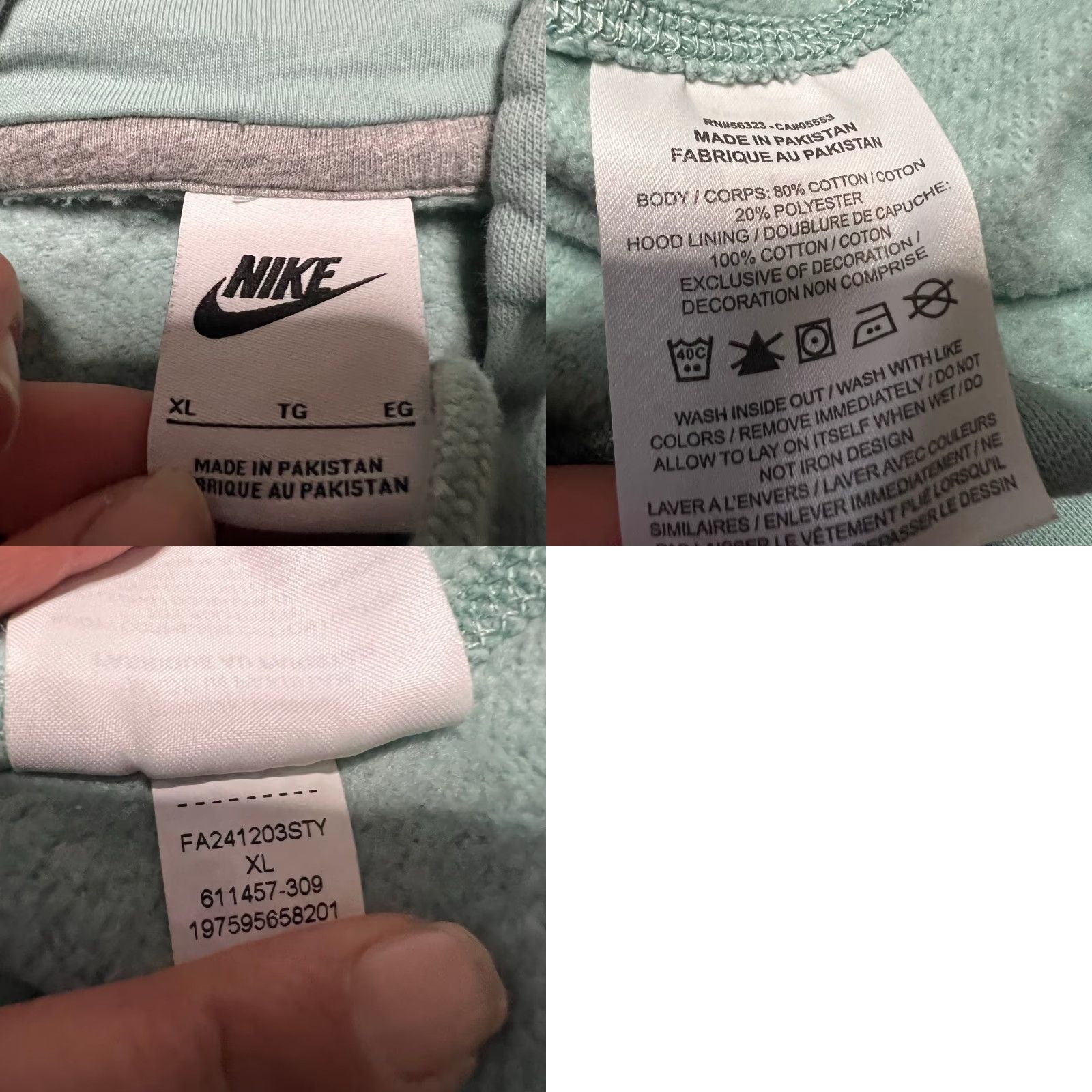 Nike Nike Sportswear Club Fleece Hoodie Men XL Light Green Size US XL / EU 56 / 4 - 8 Thumbnail