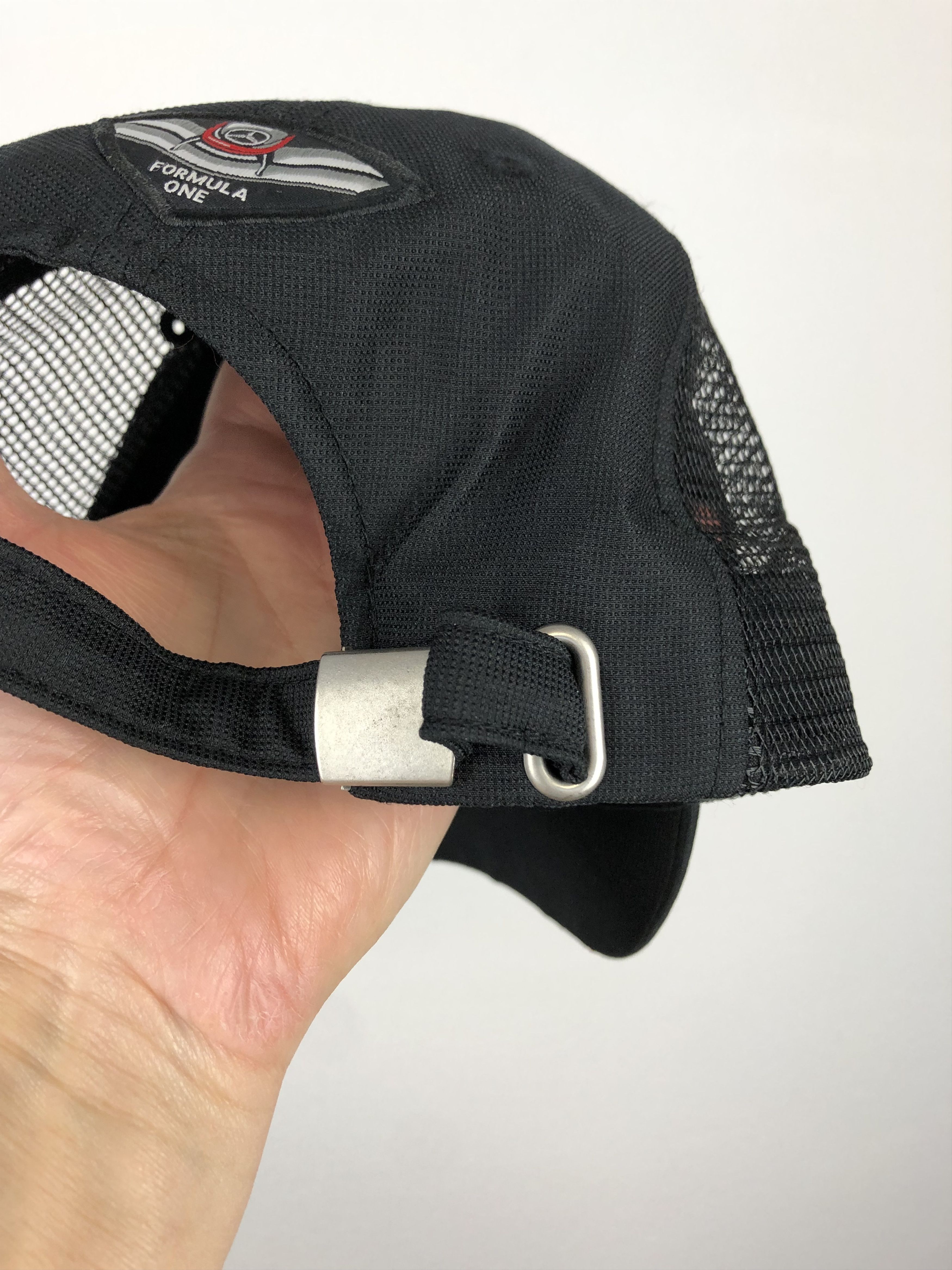 Vintage Mercedes Benz Racing Black Cap Hat Snapback Adult