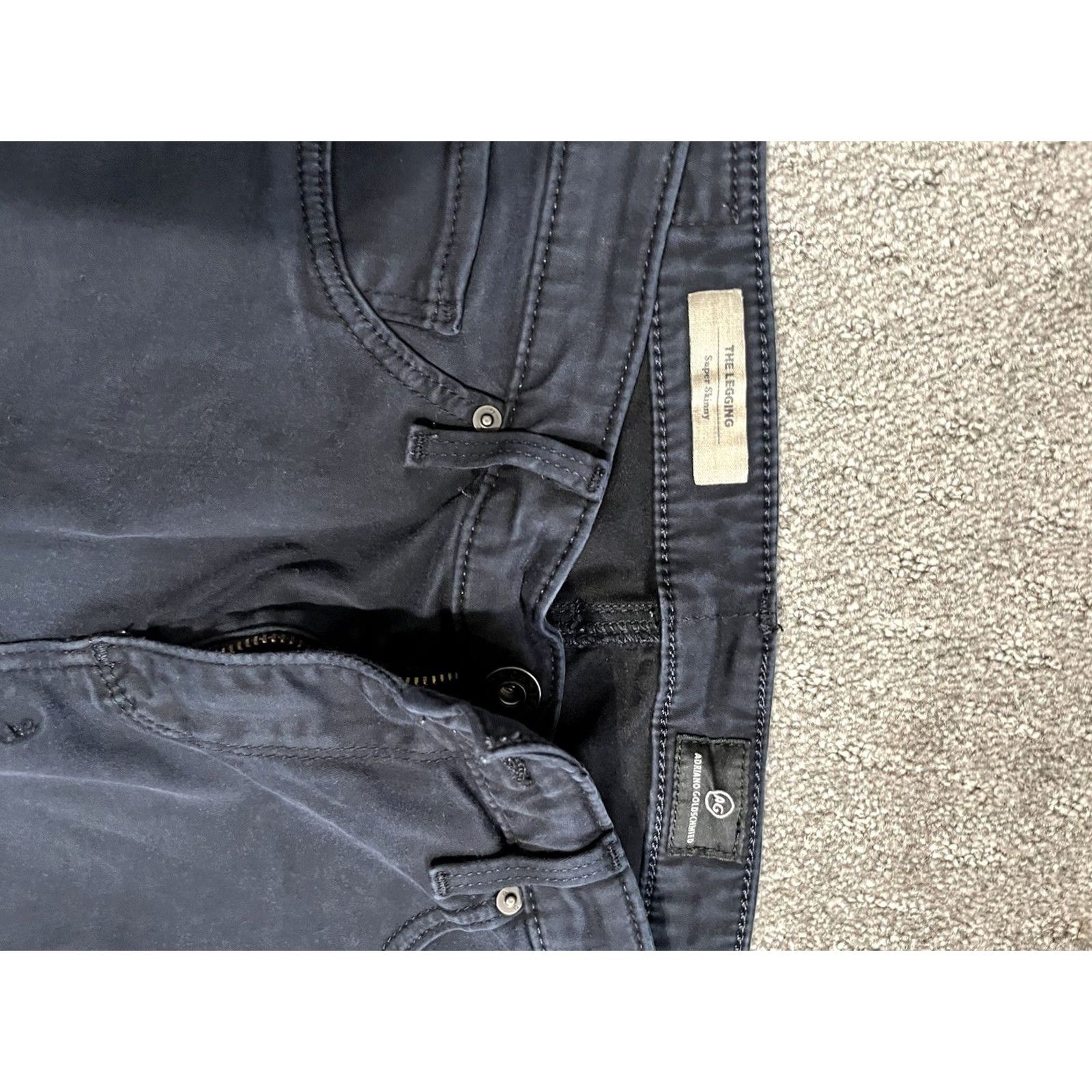 Vintage AG Adriano Goldschmied Jeans Womens 28R Black The Legging Mid Rise Skinny Denim 5-Pocket Mens, Womens, Girls Size 28" / US 6 / IT 42 - 3 Thumbnail