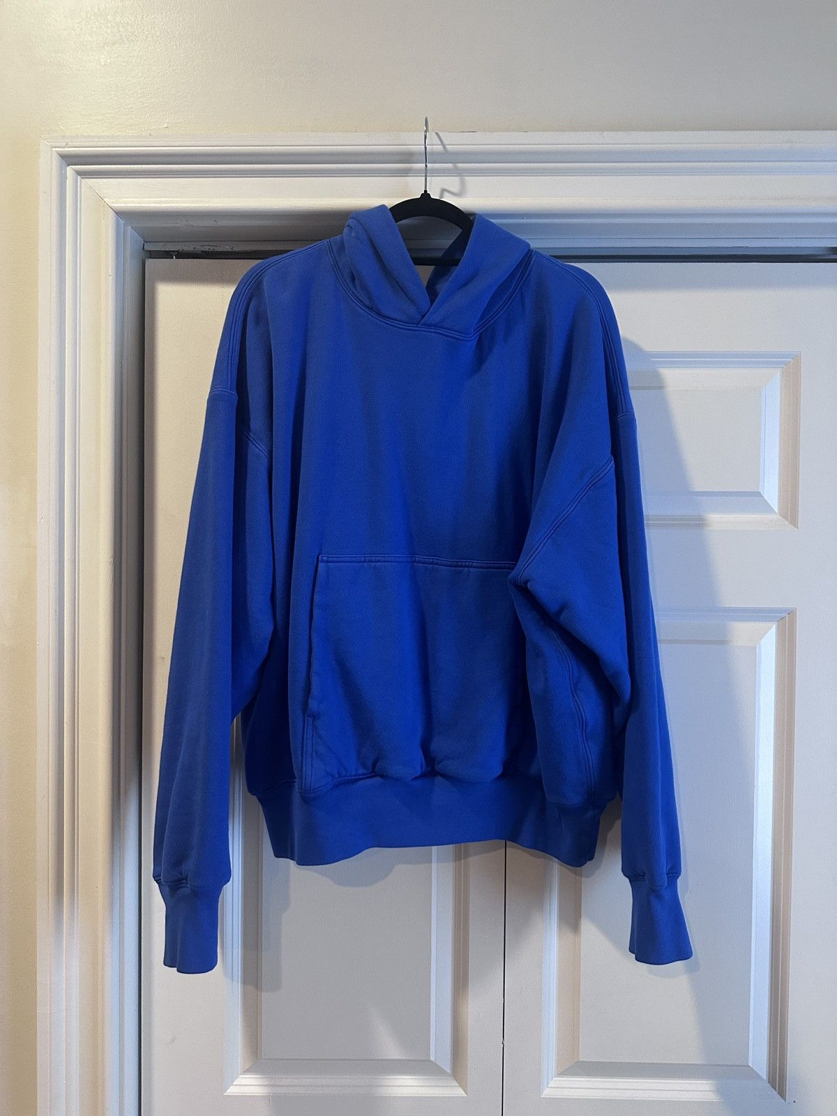 Image of Yeezy Gap Perfect Hoodie Size XL Cropped in Blue, Men's