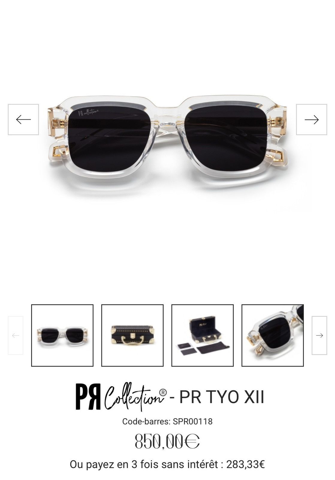 Other PR Collection Sunglasses – PR TYO XII – Transparent/Gold Size ONE SIZE - 17 Thumbnail
